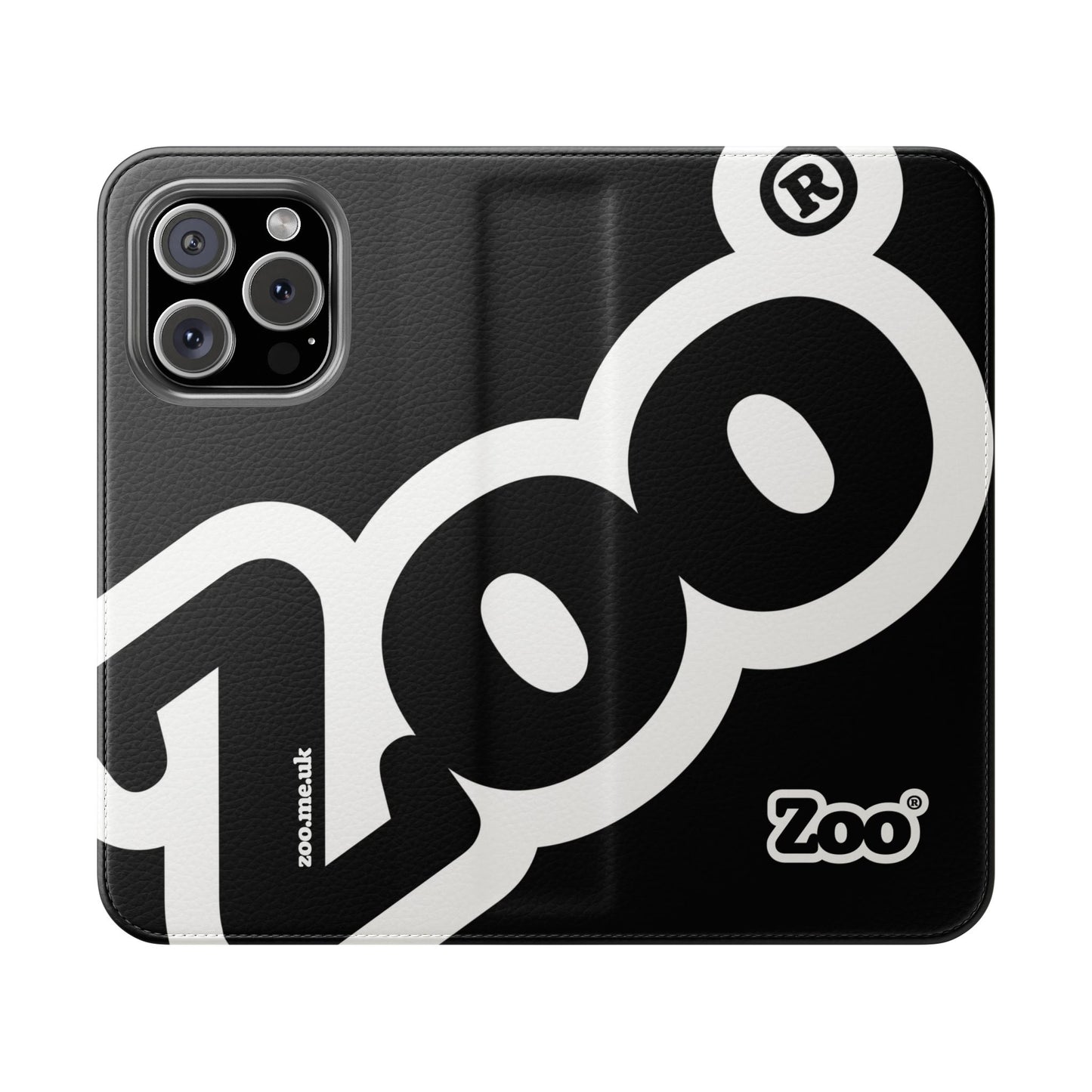 Zoo® Black Flip Case - Phone Wallet with Card Holder