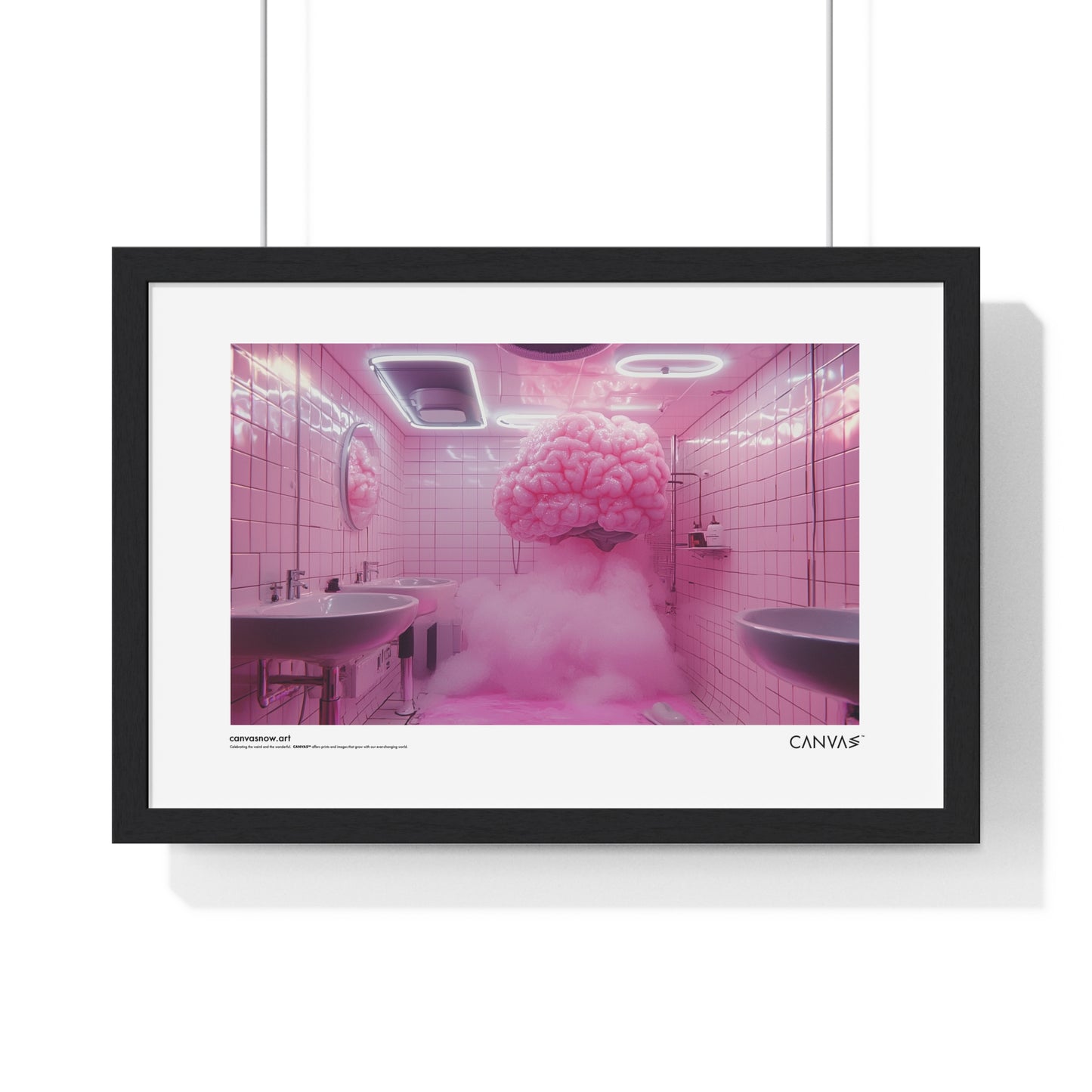 CANVAS™ PINK-BRAIN Landscape Framed Poster