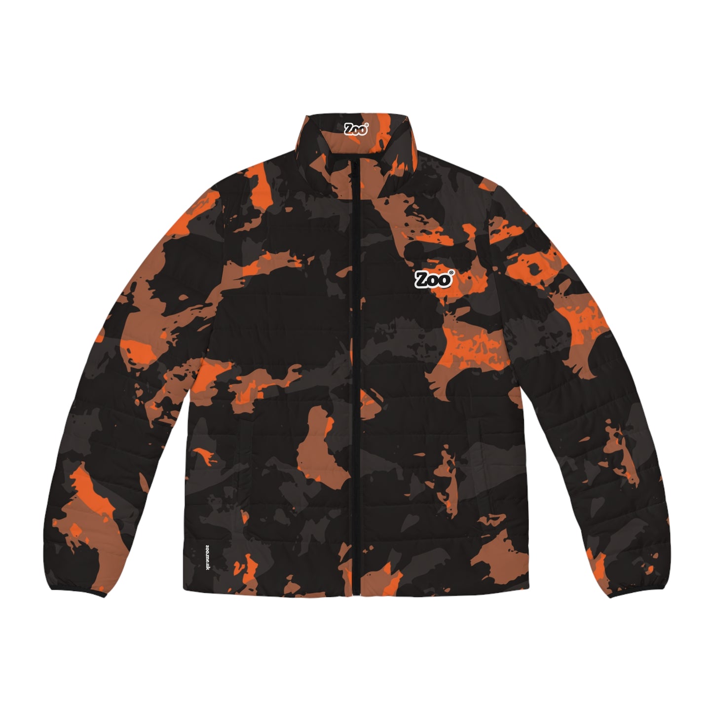 Zoo® Black & Orange Camo - Unisex Puffer Jacket