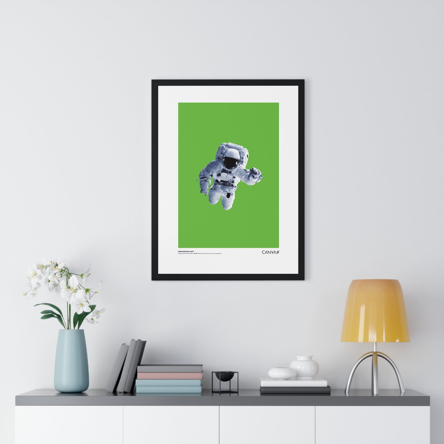 CANVAS™ SPACEMAN-GREENSCREEN Portrait Framed Poster