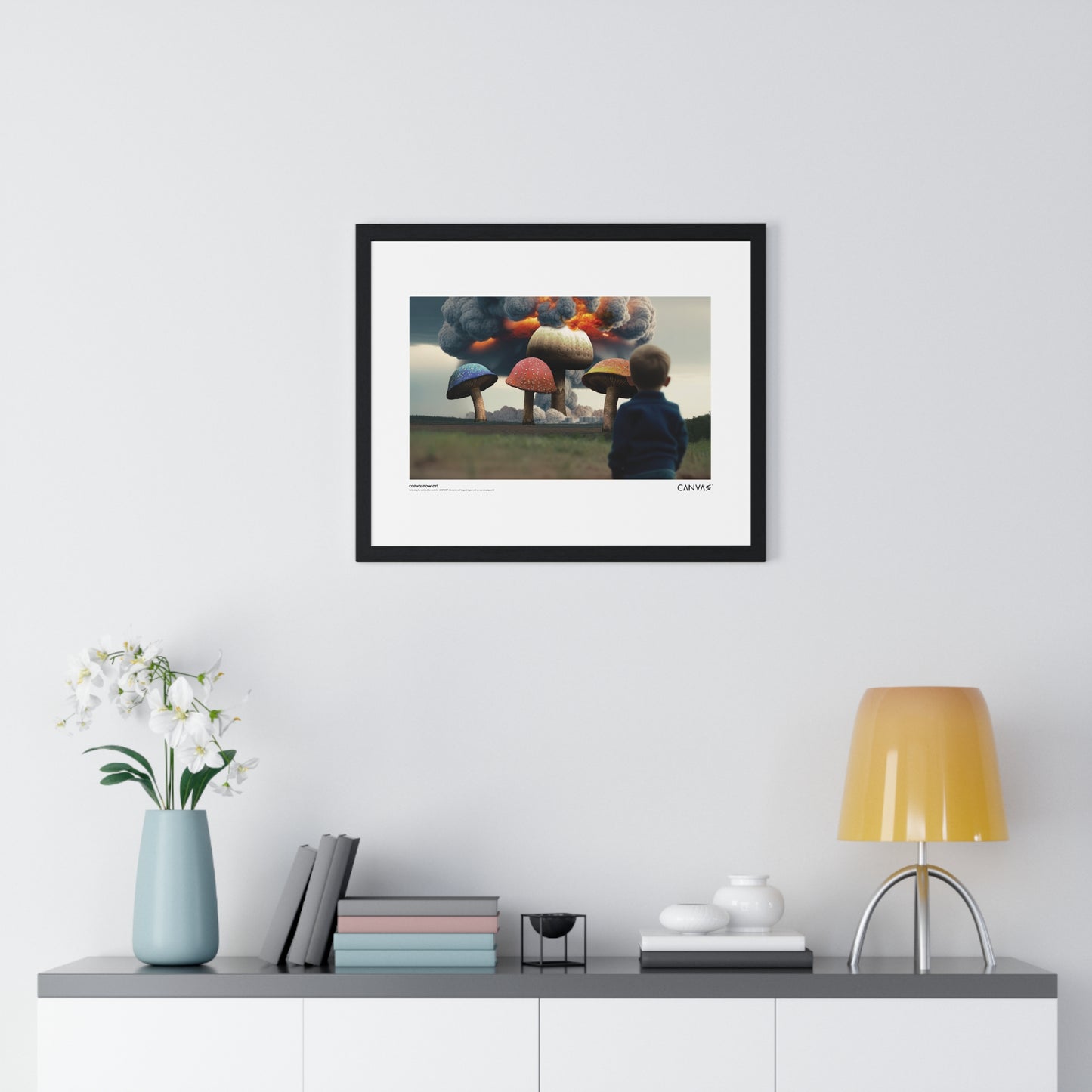 CANVAS™ TOASTED-MUSHROOMS Landscape Framed Poster