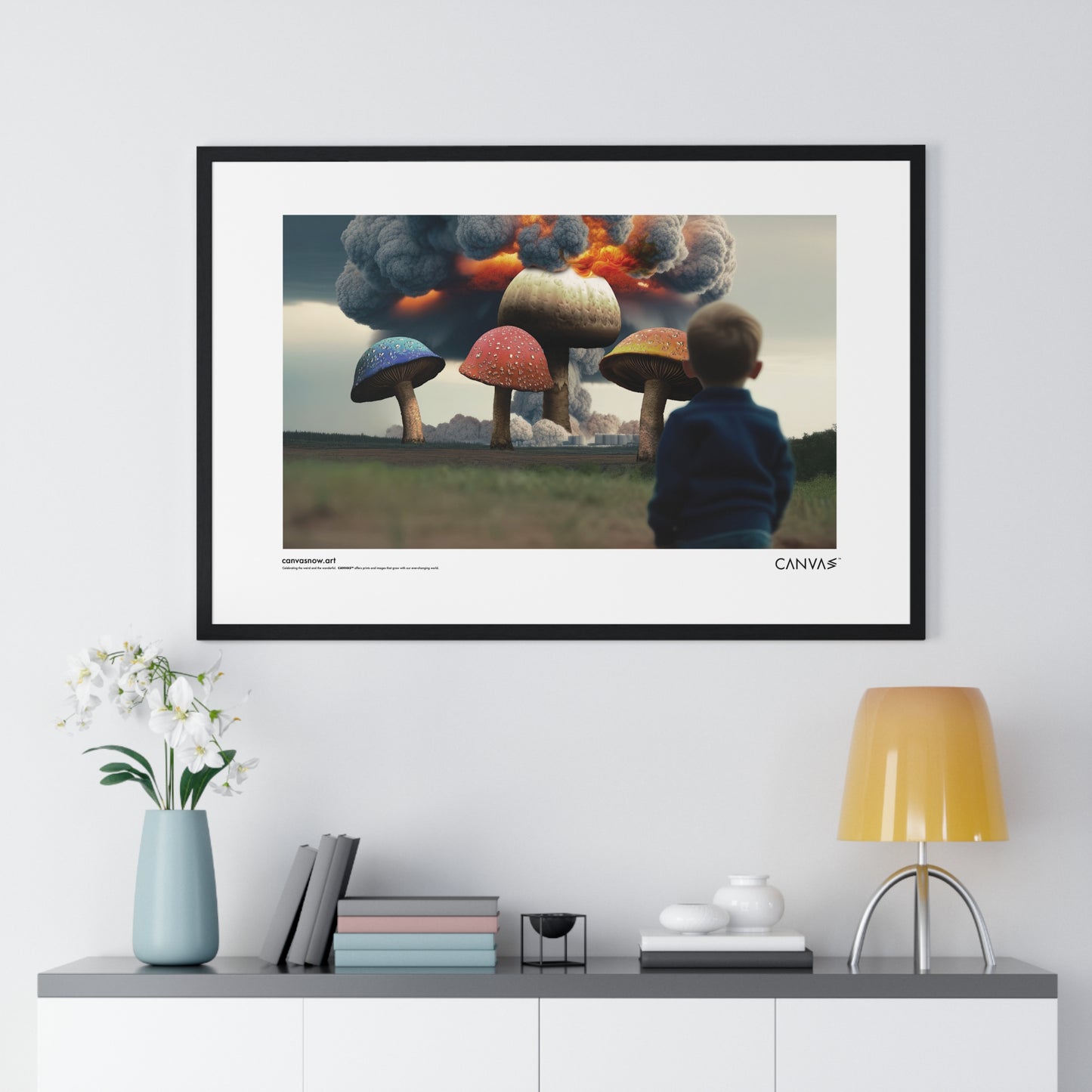 CANVAS™ TOASTED-MUSHROOMS Landscape Framed Poster