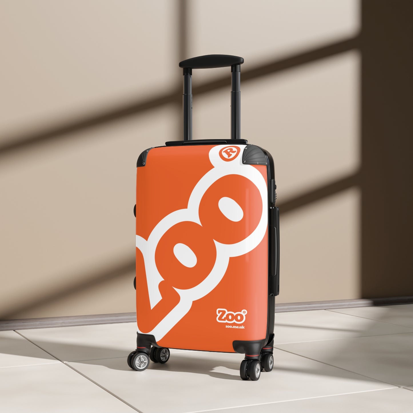 Zoo® White on Orange - Black Suitcase