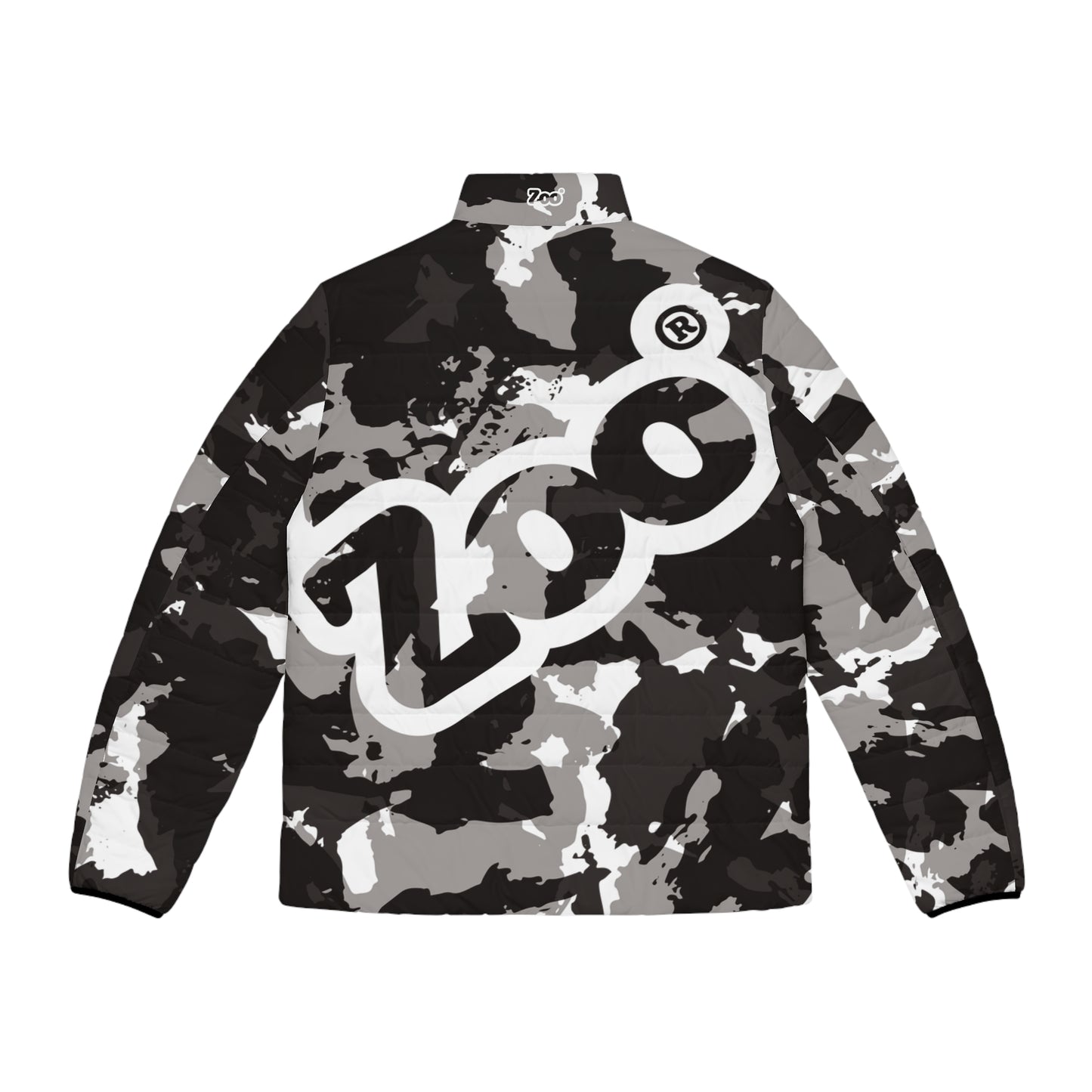 Zoo® Black & White Grey Camo - Unisex Puffer Jacket