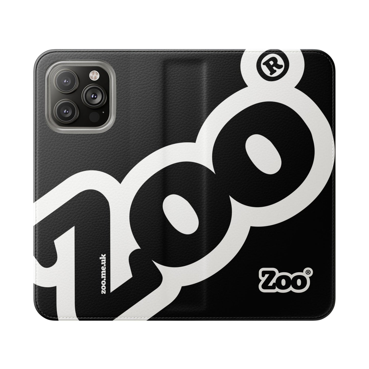 Zoo® Black Flip Case - Phone Wallet with Card Holder