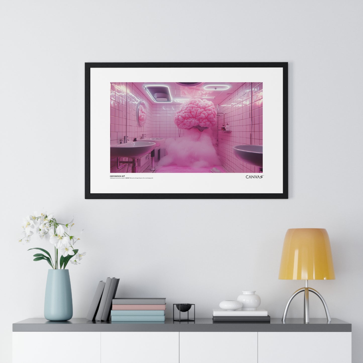 CANVAS™ PINK-BRAIN Landscape Framed Poster