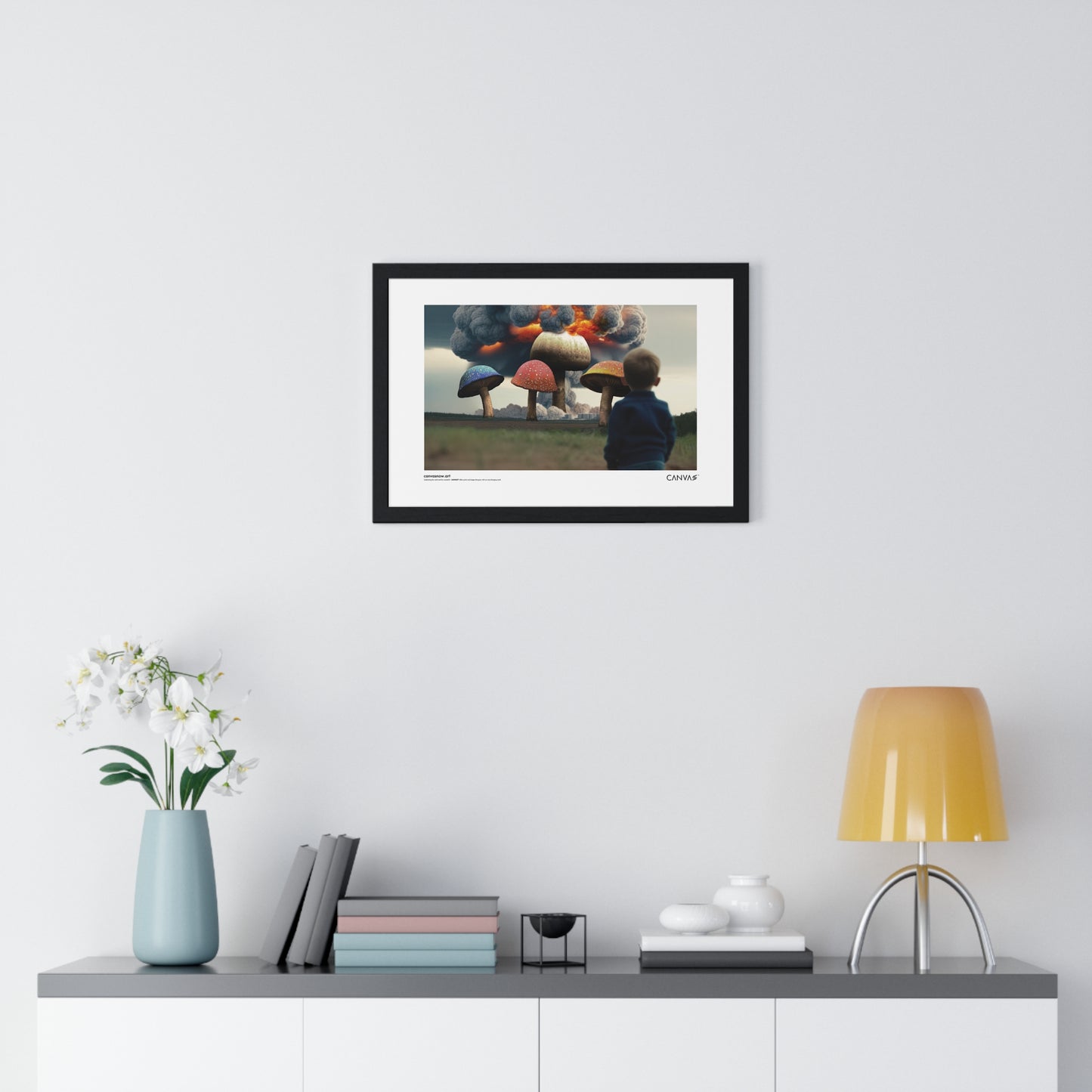 CANVAS™ TOASTED-MUSHROOMS Landscape Framed Poster