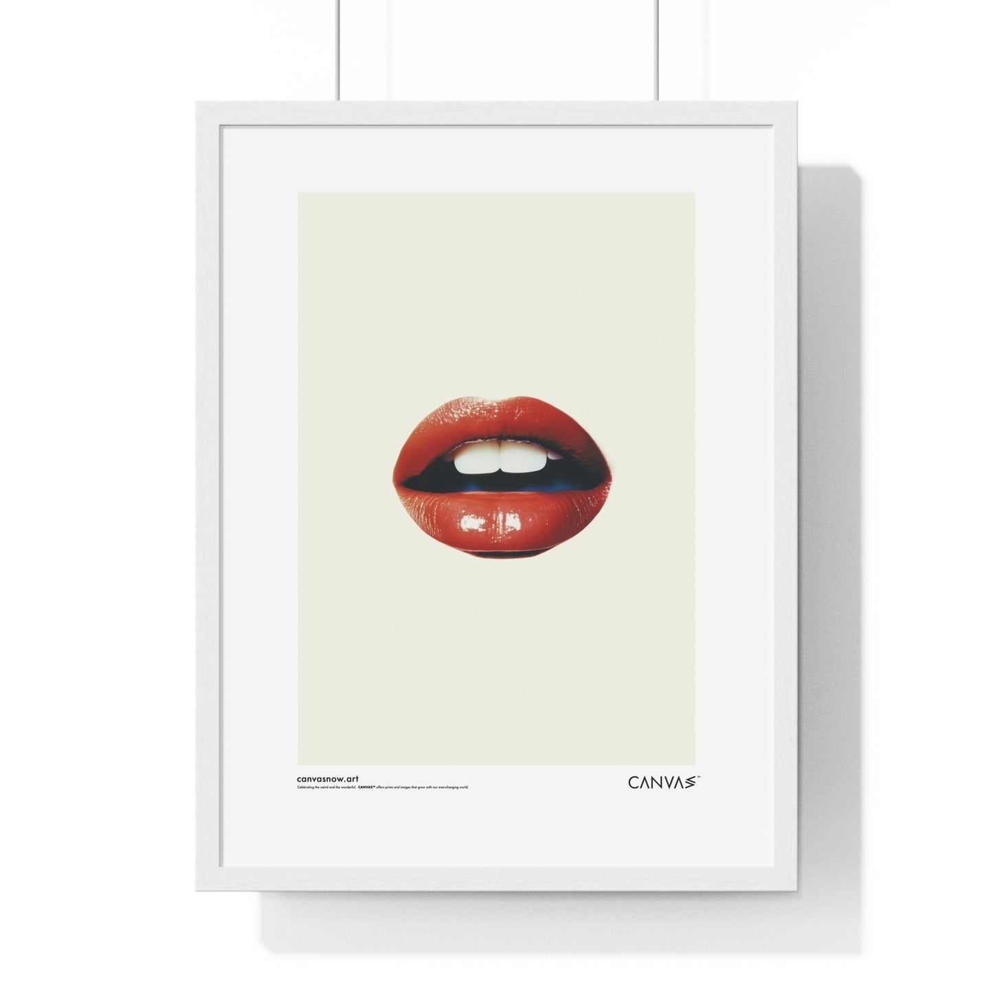 CANVAS™ RED-LIPS-TALK Portrait Framed Poster