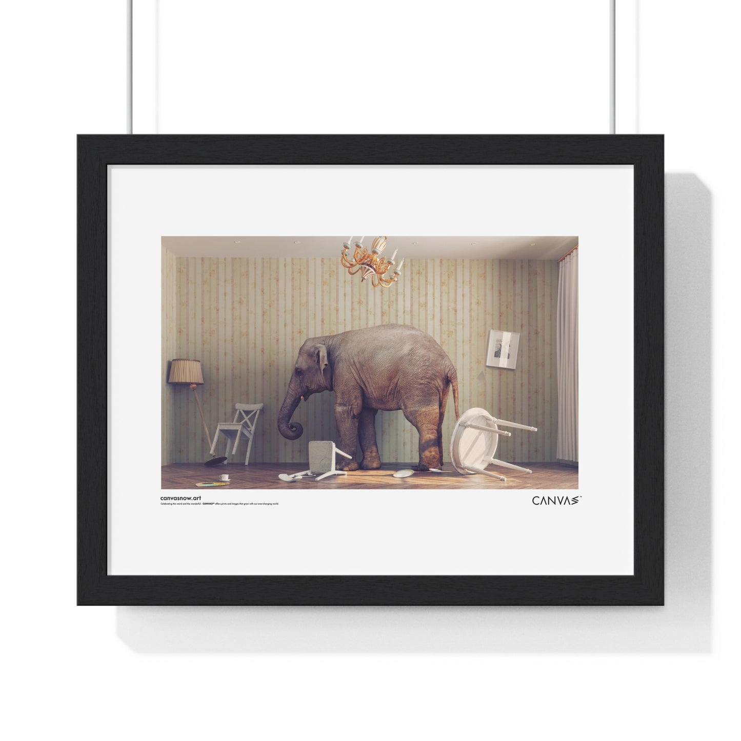 CANVAS™ ELEPHANT-ROOM Landscape Framed Poster