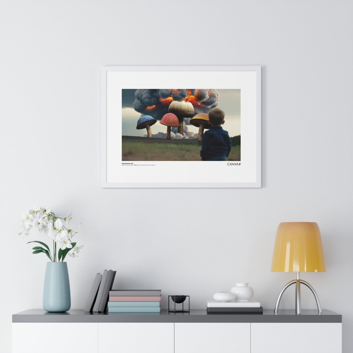 CANVAS™ TOASTED-MUSHROOMS Landscape Framed Poster