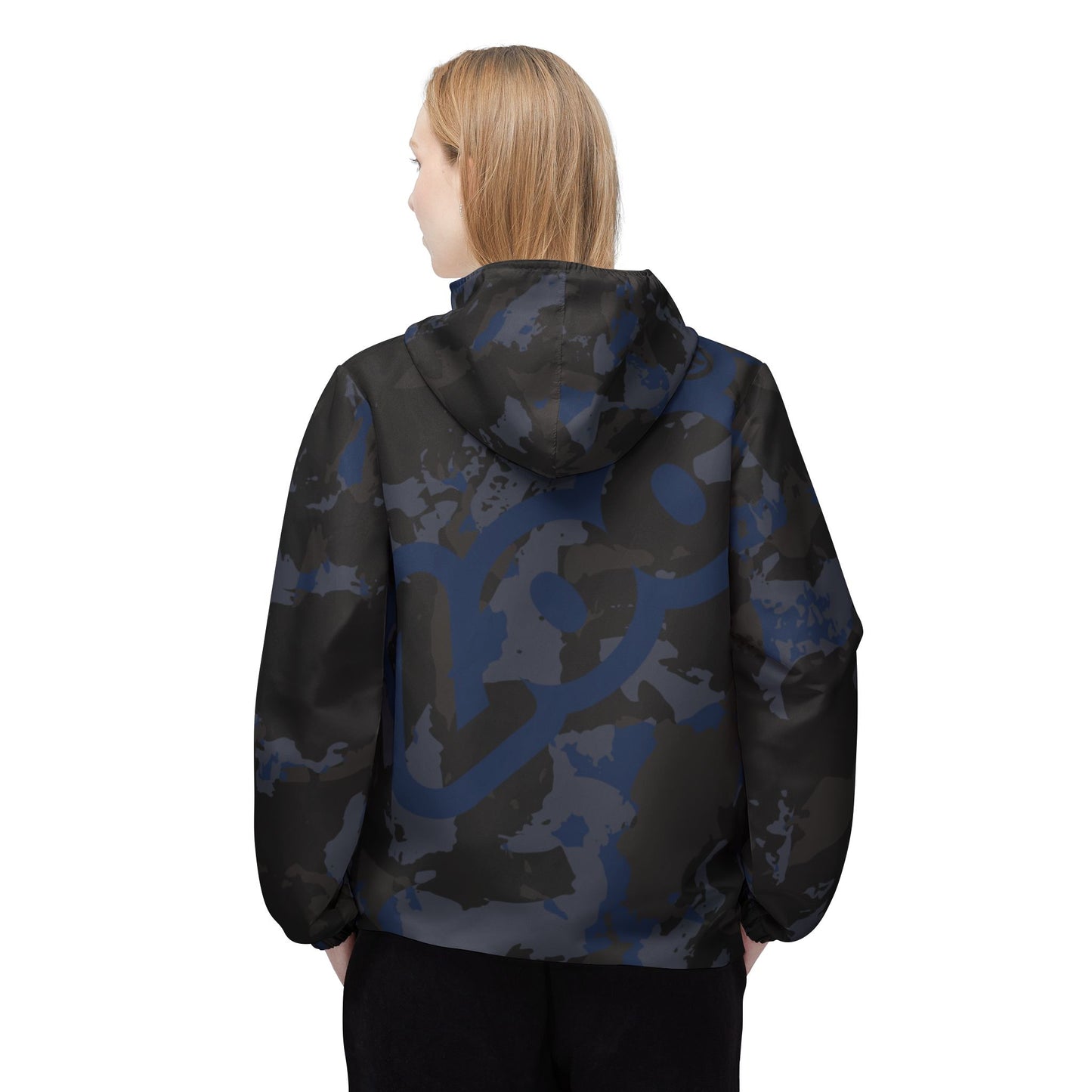 Zoo® Black & Navy - Unisex Camo Windbreaker Jacket