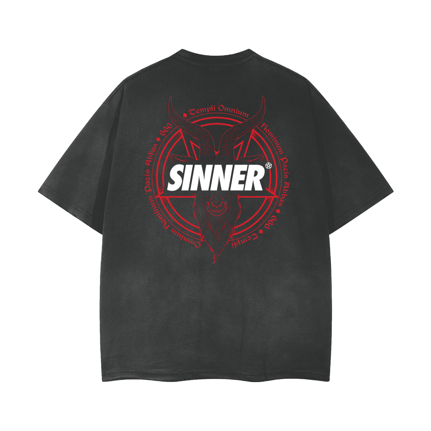 SINNER© GREED - DIAMOND Black Unisex Vintage Wash Frayed T-Shirt - 260 GSM