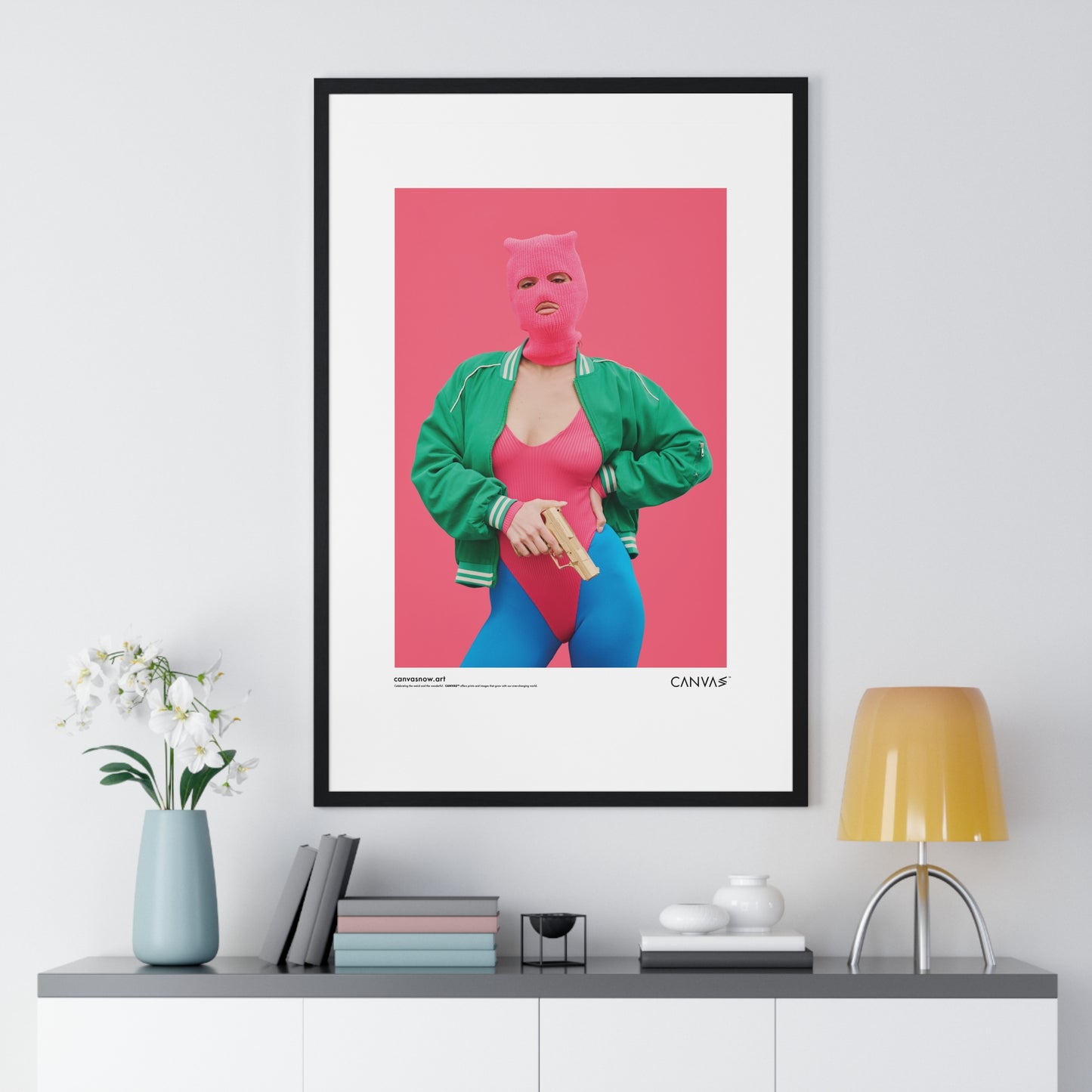 CANVAS™ PINK-PROTEST Portrait Framed Poster