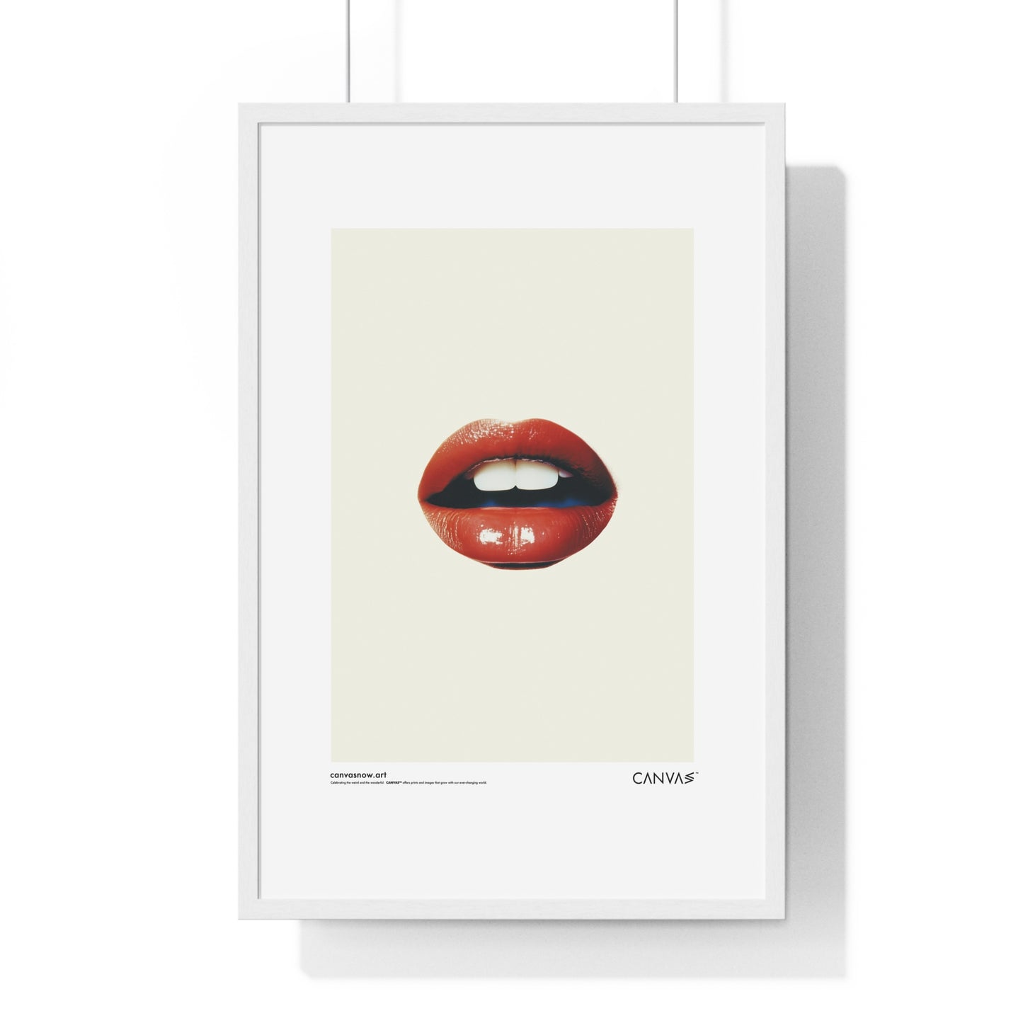CANVAS™ RED-LIPS-TALK Portrait Framed Poster