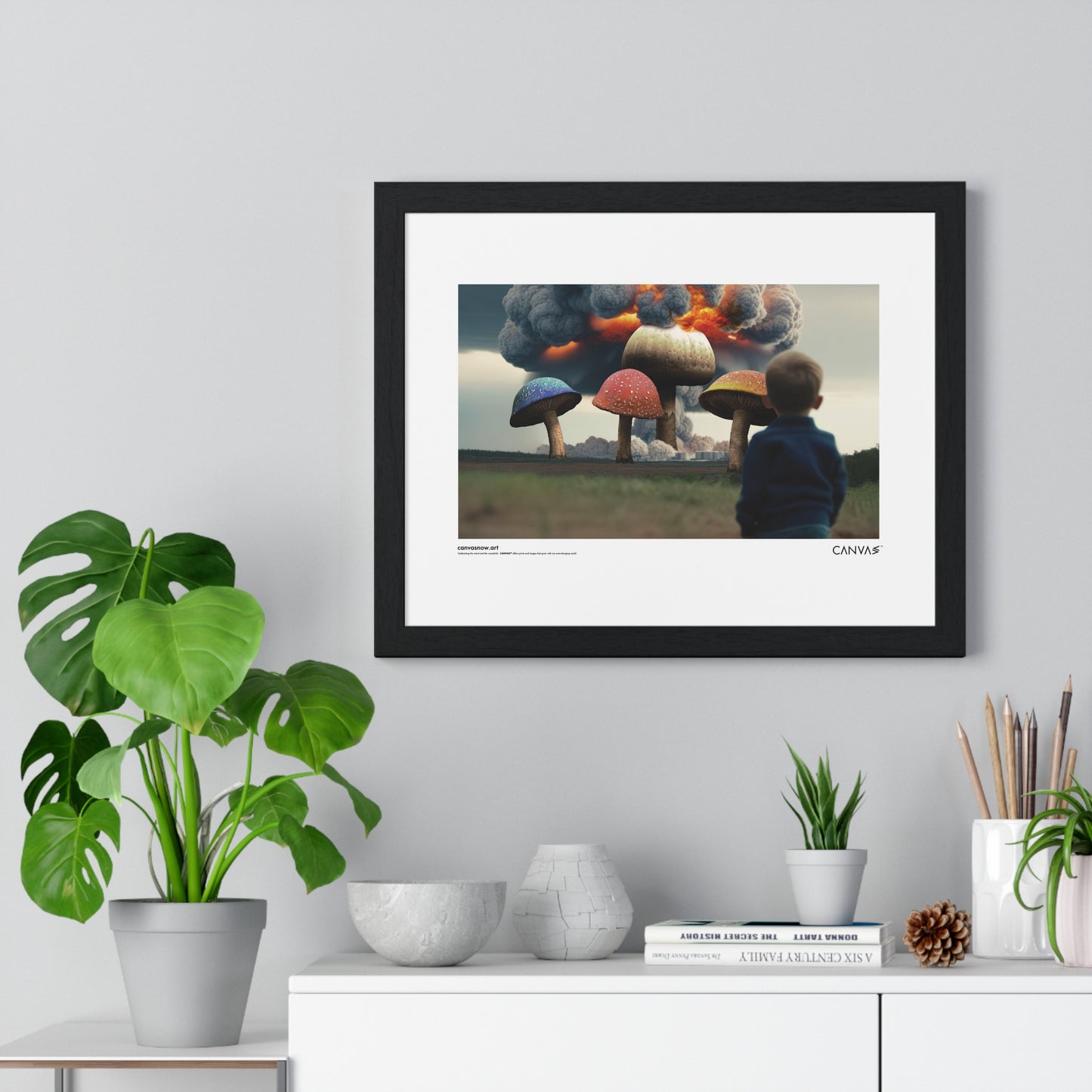 CANVAS™ TOASTED-MUSHROOMS Landscape Framed Poster
