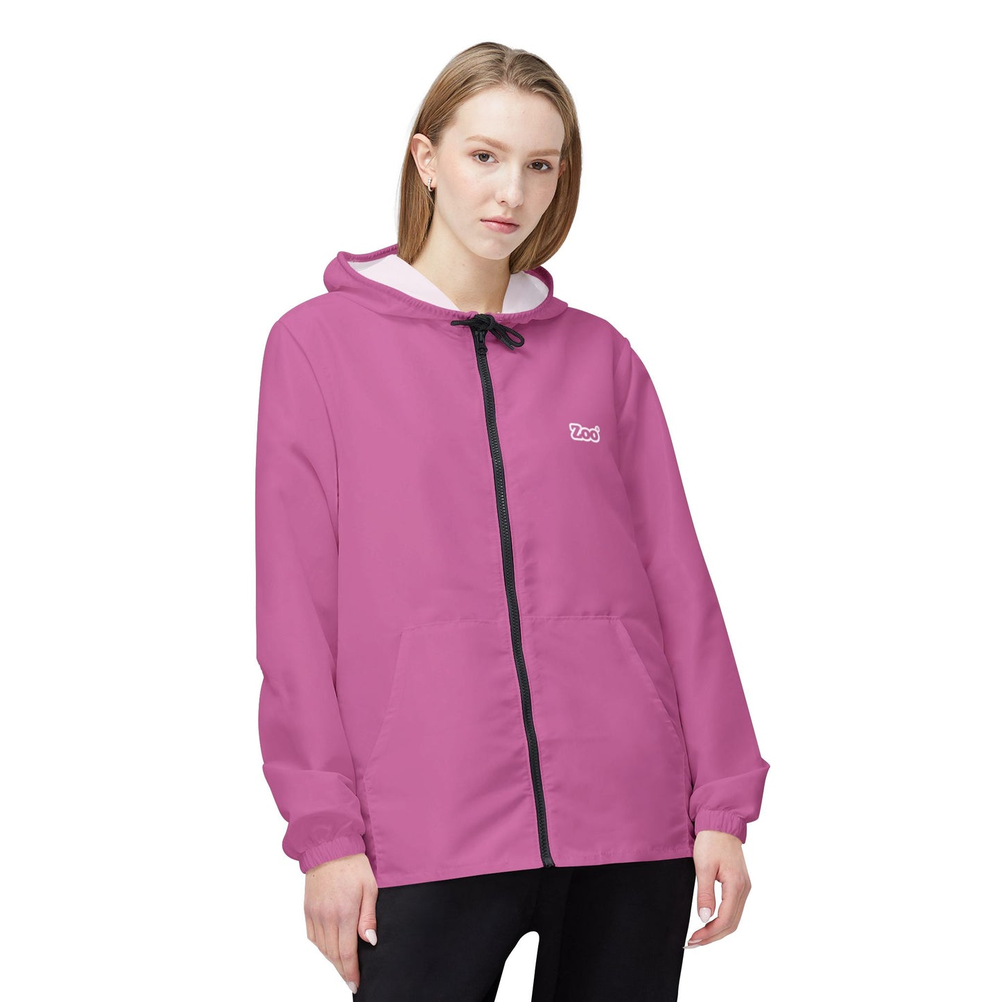 Zoo® Light Pink with White - Ladies Windbreaker Jacket