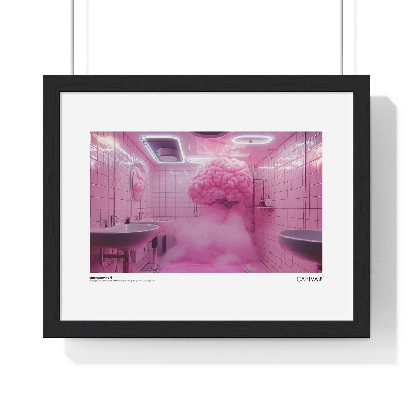 CANVAS™ PINK-BRAIN Landscape Framed Poster