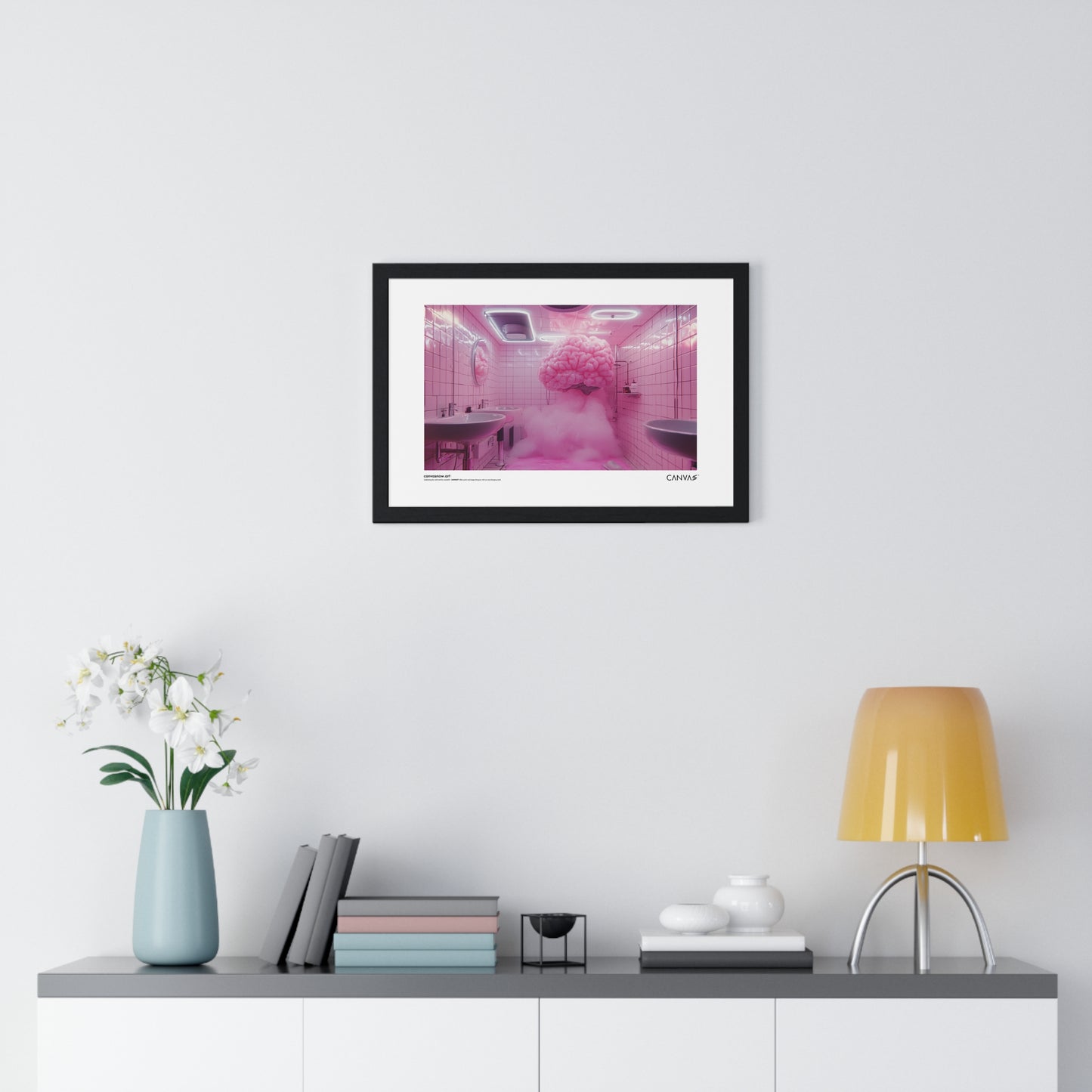 CANVAS™ PINK-BRAIN Landscape Framed Poster