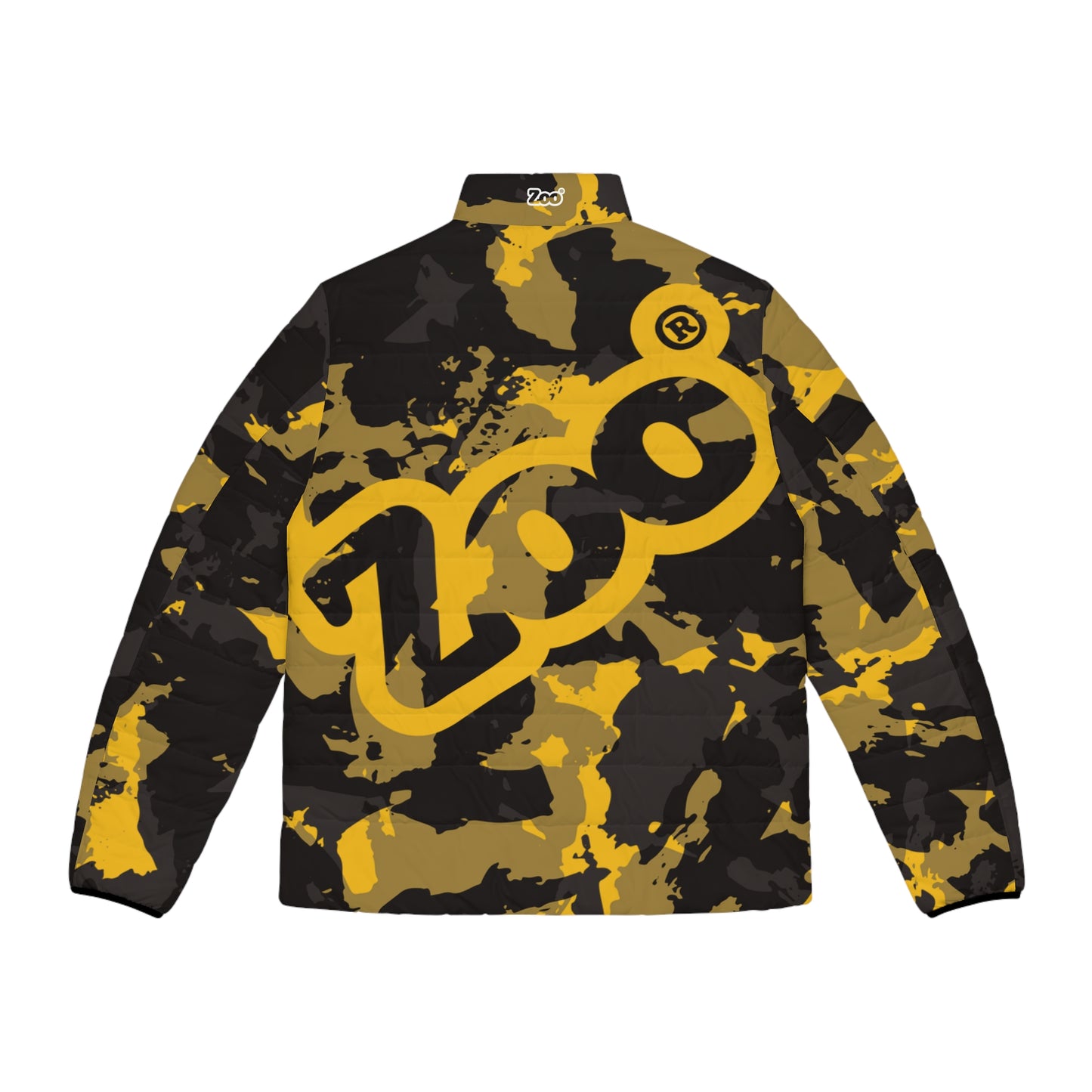 Zoo® Black & Yellow Grey Camo - Unisex Puffer Jacket