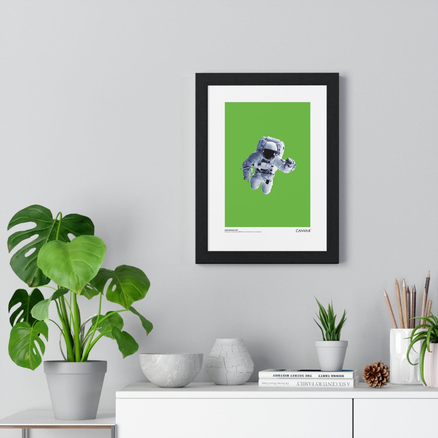 CANVAS™ SPACEMAN-GREENSCREEN Portrait Framed Poster