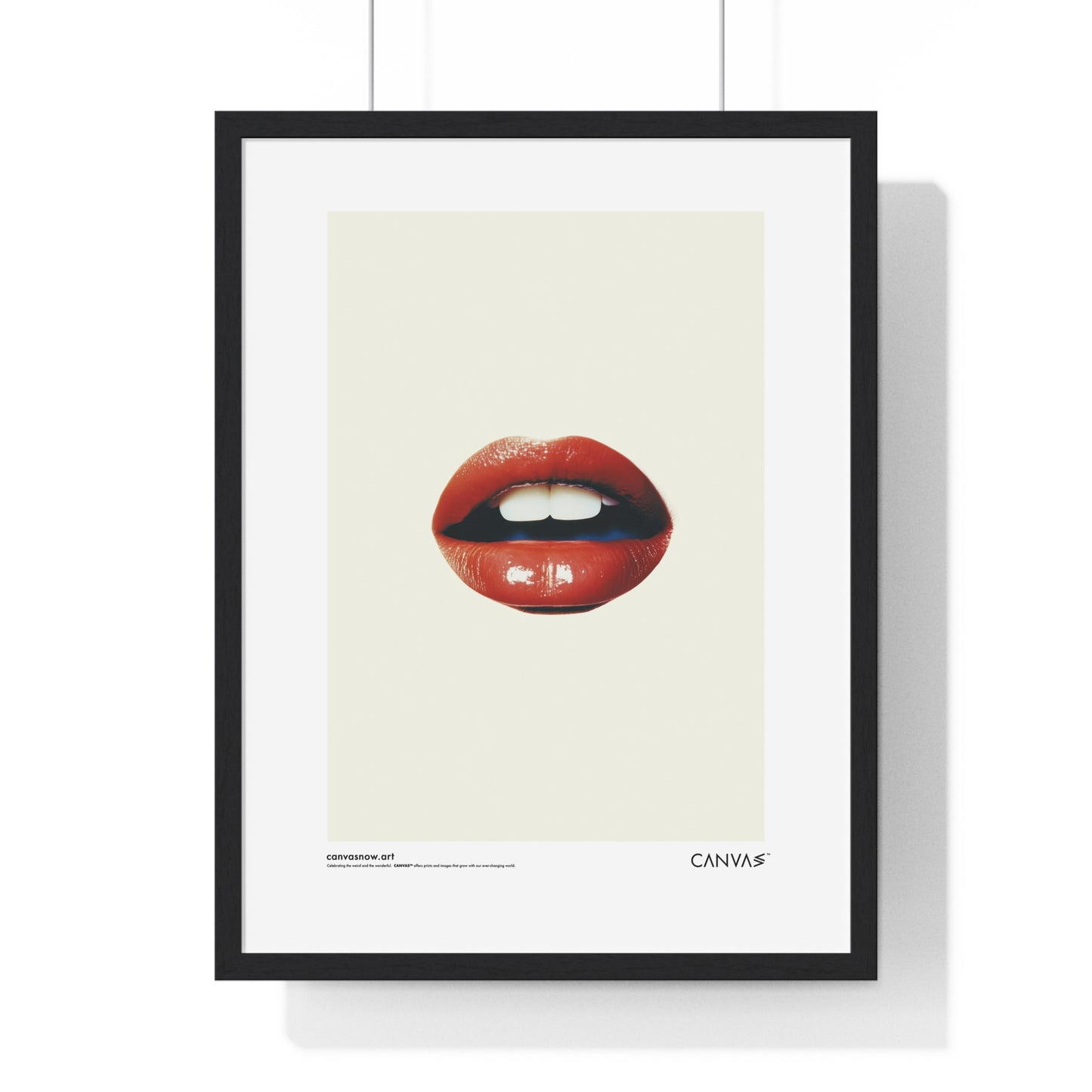 CANVAS™ RED-LIPS-TALK Portrait Framed Poster