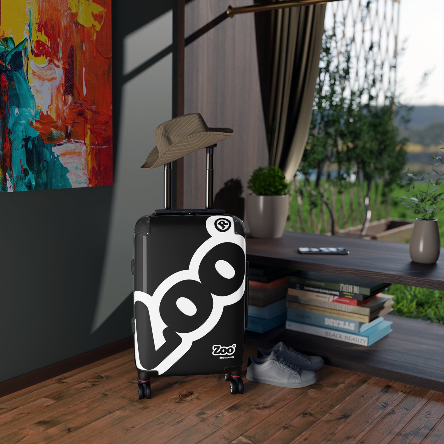 Zoo® White on Black - Black Suitcase