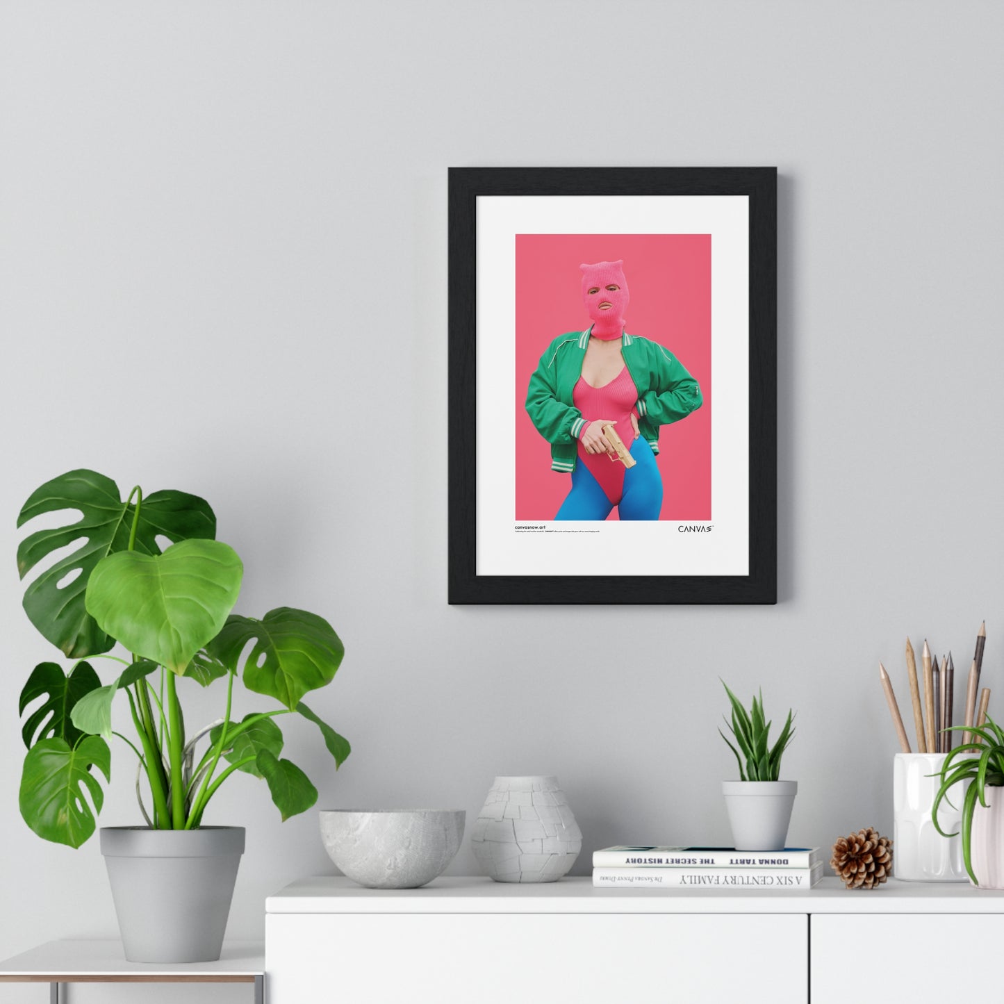 CANVAS™ PINK-PROTEST Portrait Framed Poster