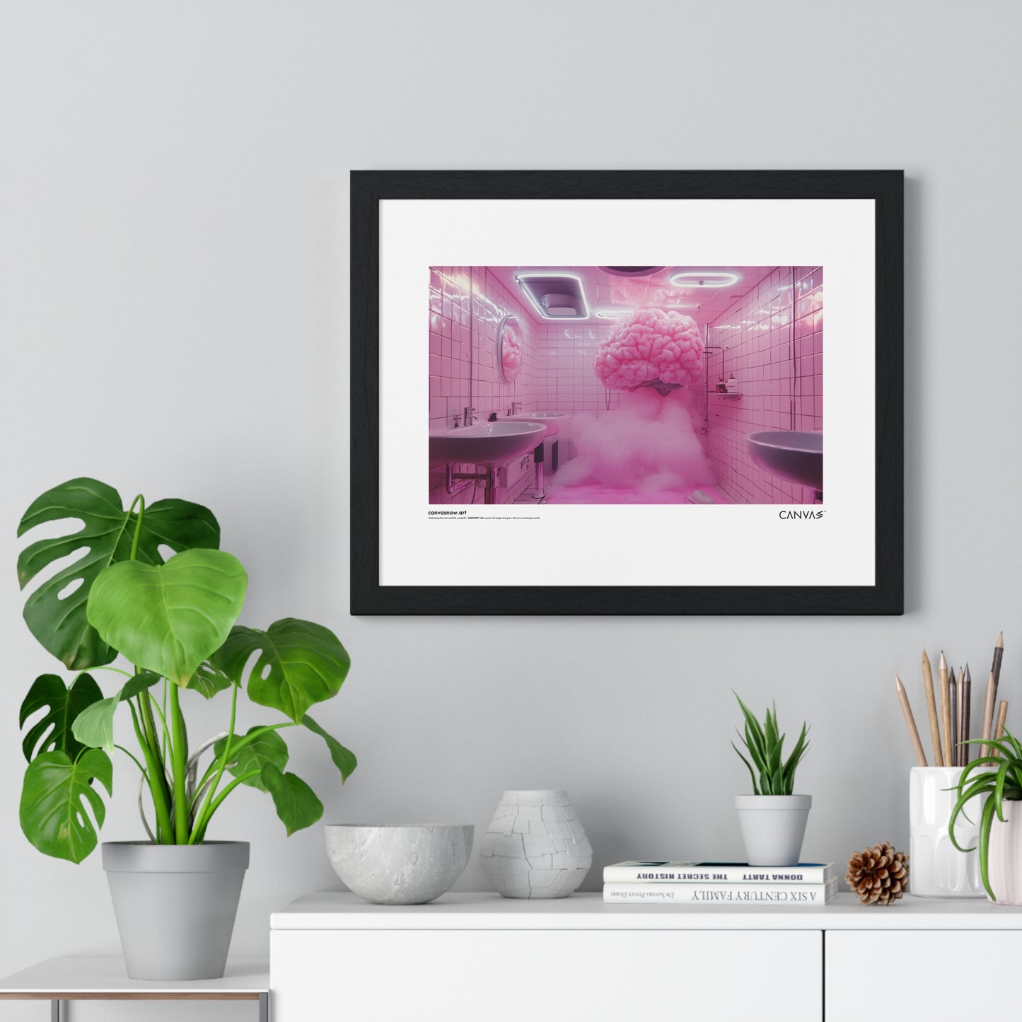 CANVAS™ PINK-BRAIN Landscape Framed Poster
