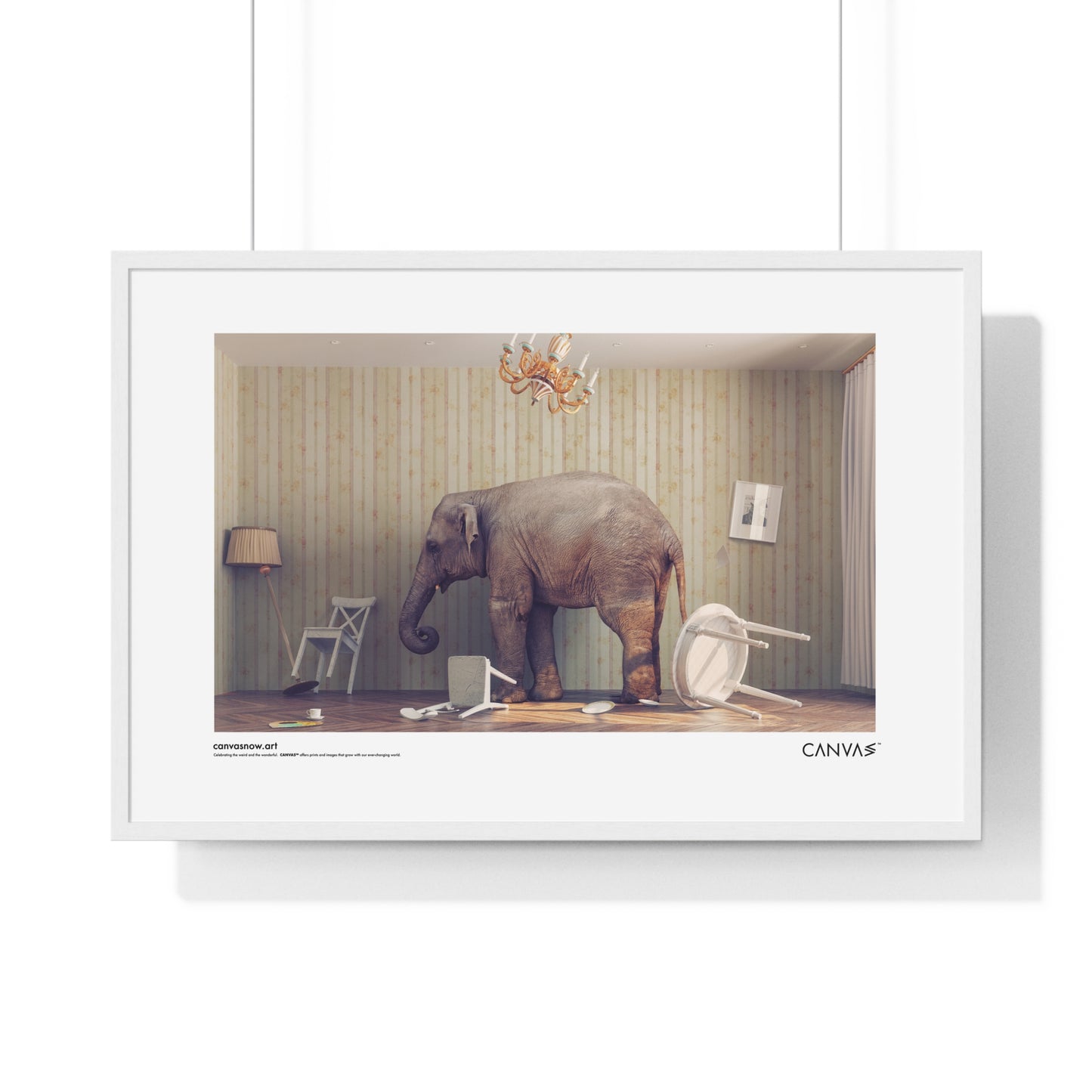 CANVAS™ ELEPHANT-ROOM Landscape Framed Poster