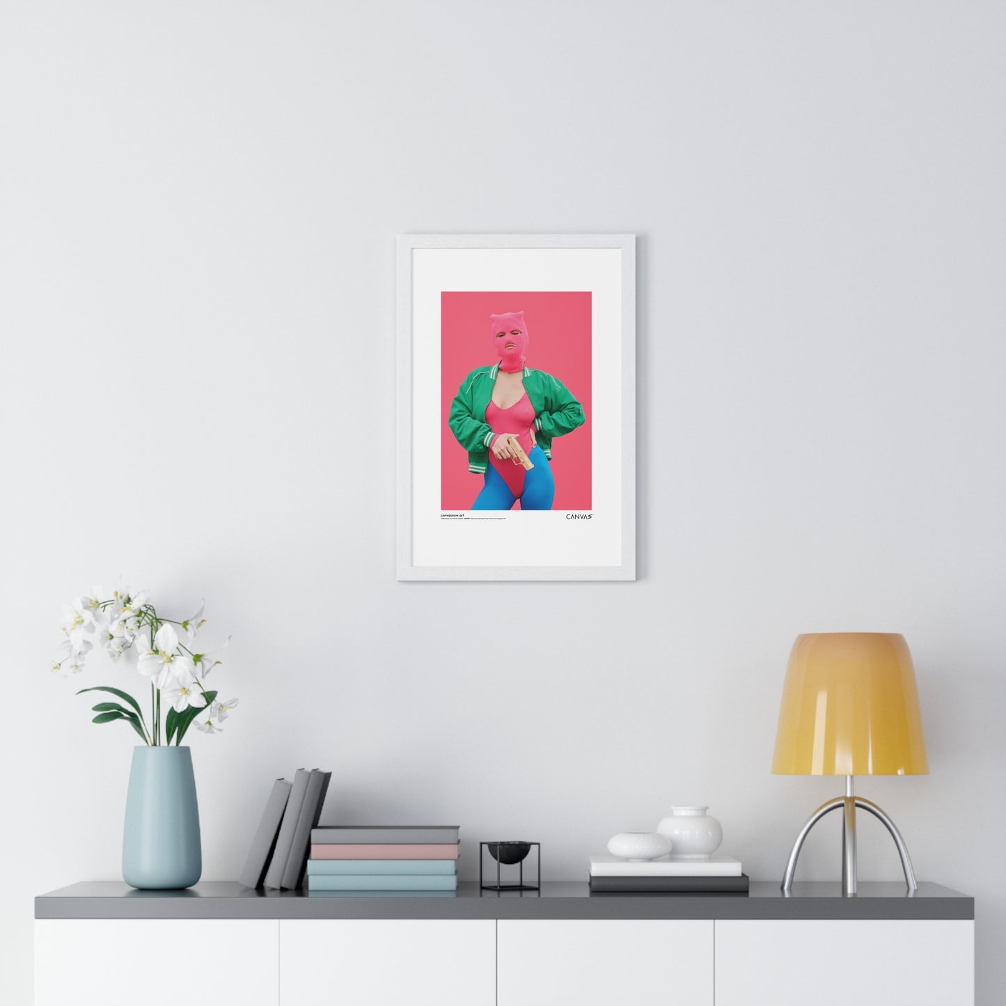 CANVAS™ PINK-PROTEST Portrait Framed Poster