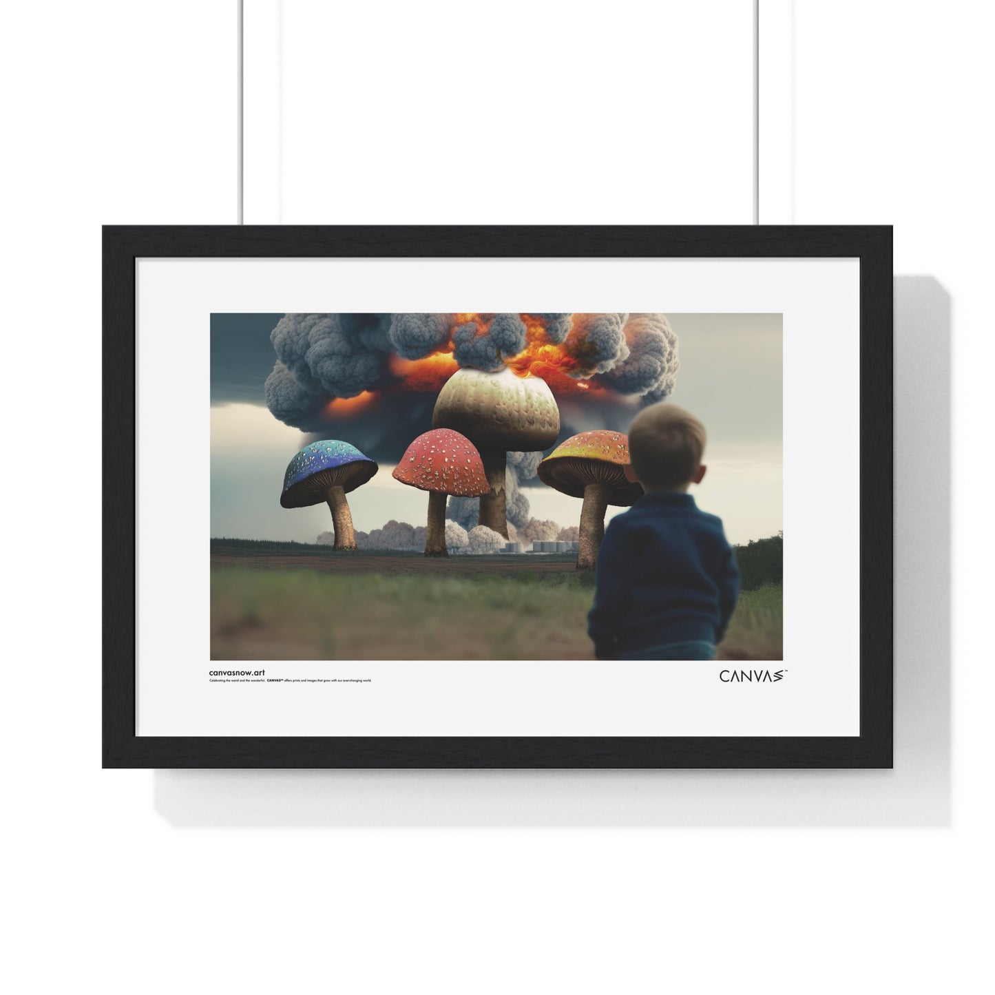 CANVAS™ TOASTED-MUSHROOMS Landscape Framed Poster