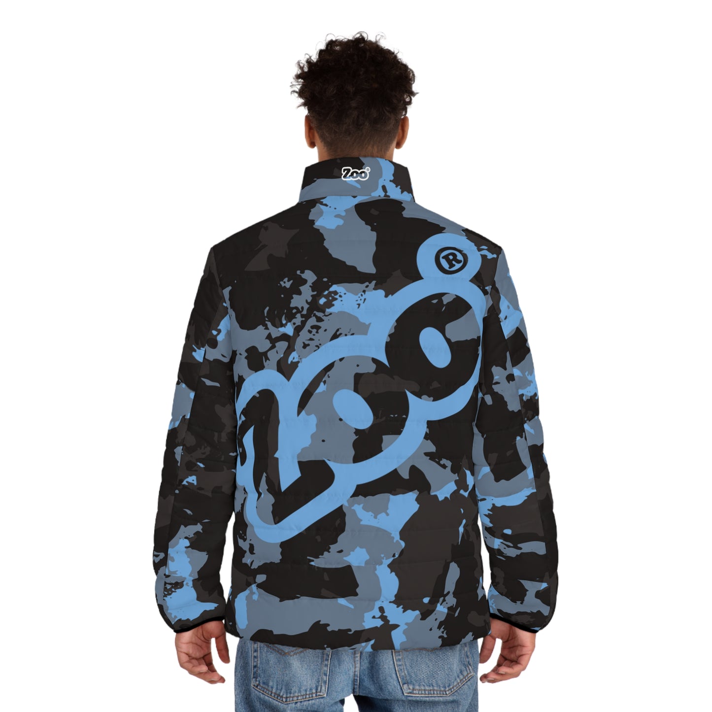 Zoo® Black & Light Blue Camo - Unisex Puffer Jacket