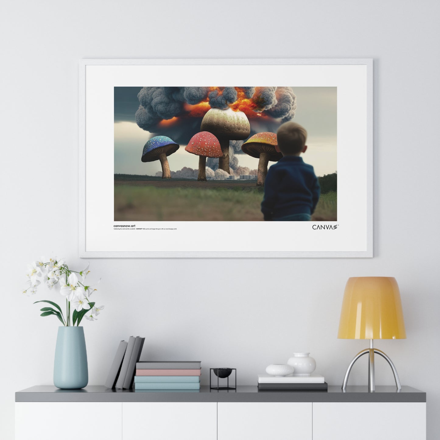 CANVAS™ TOASTED-MUSHROOMS Landscape Framed Poster