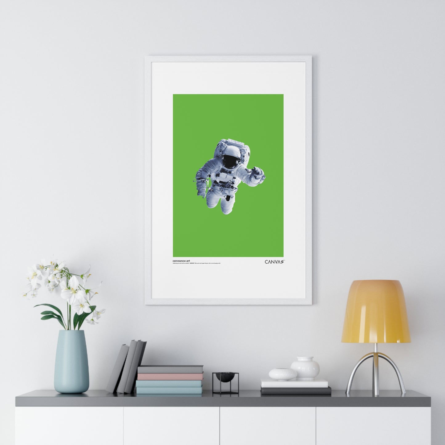 CANVAS™ SPACEMAN-GREENSCREEN Portrait Framed Poster