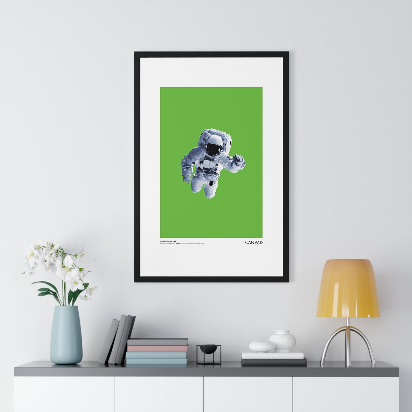 CANVAS™ SPACEMAN-GREENSCREEN Portrait Framed Poster