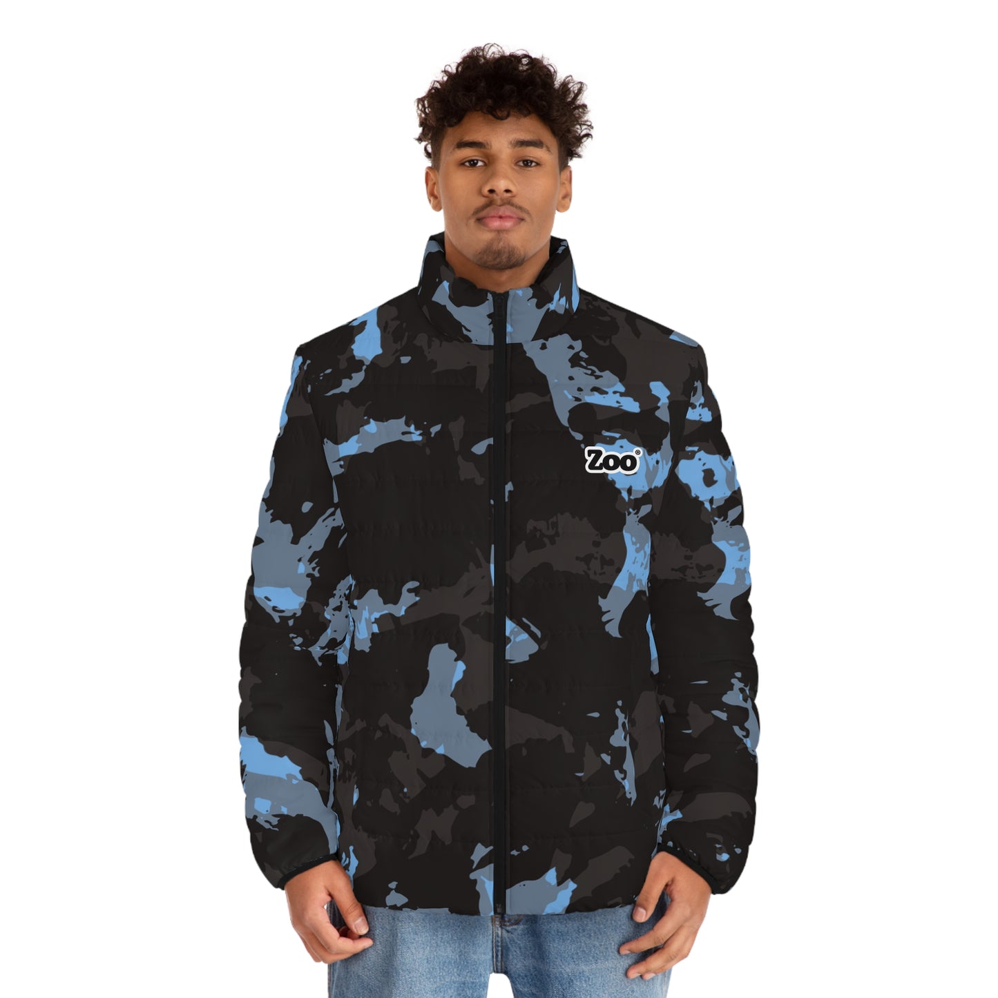 Zoo® Black & Light Blue Camo - Unisex Puffer Jacket
