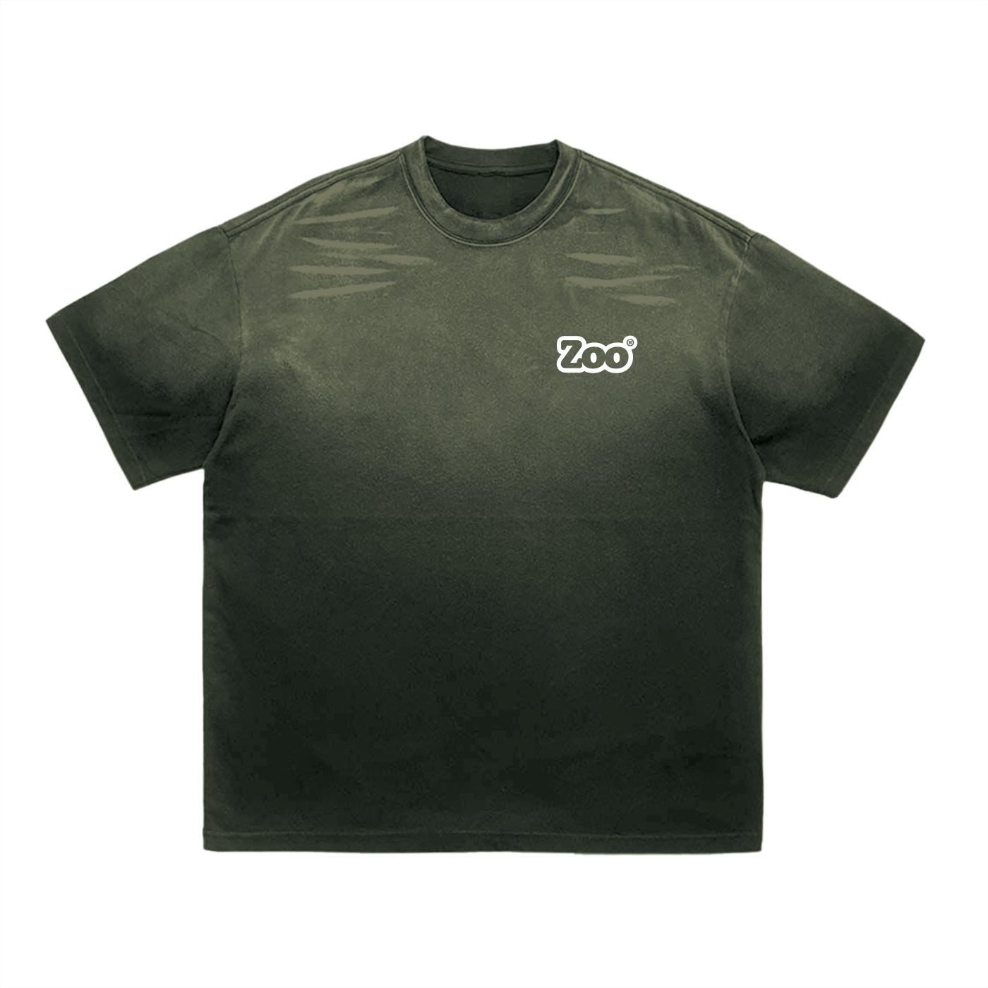 Zoo® Vintage Washed Tiger Stripes Dyed Gradient T-Shirt - 250 GSM