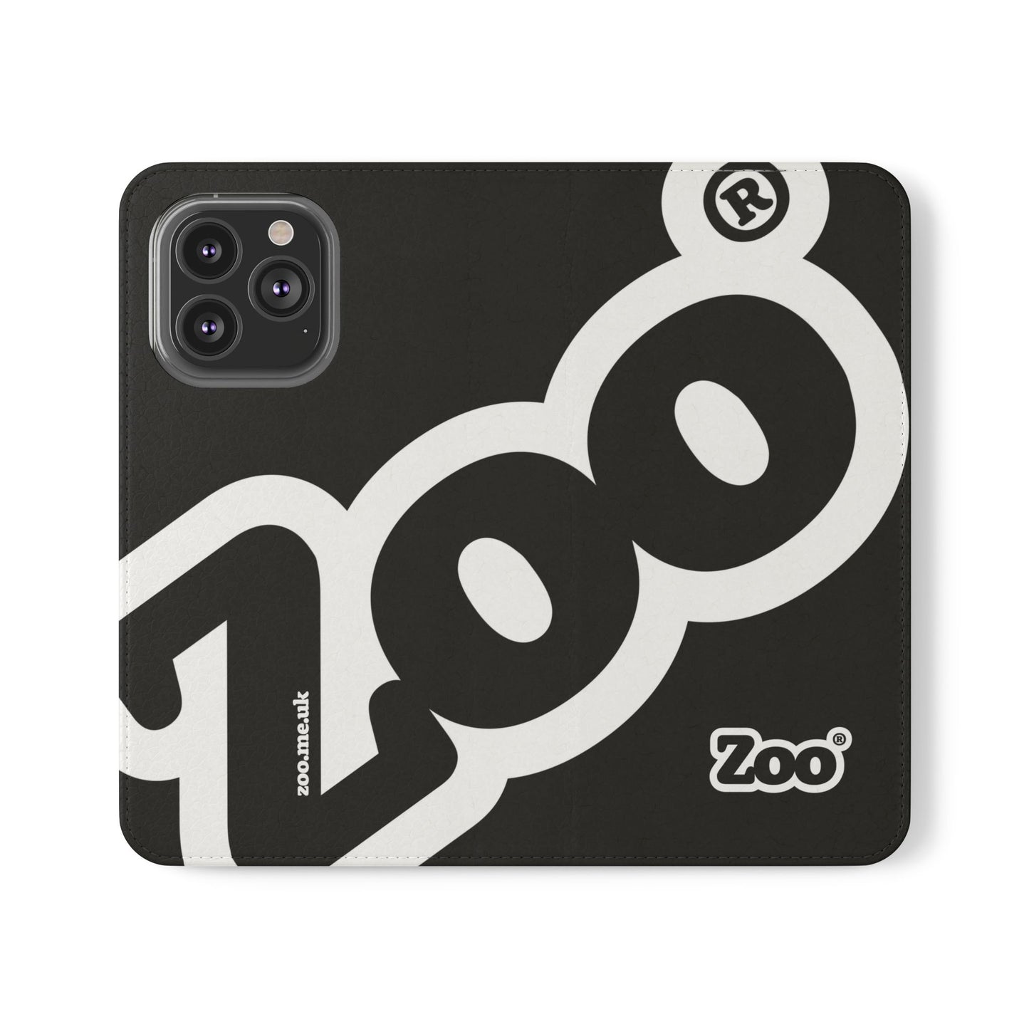 Zoo® Black Flip Case - Phone Wallet with Card Holder