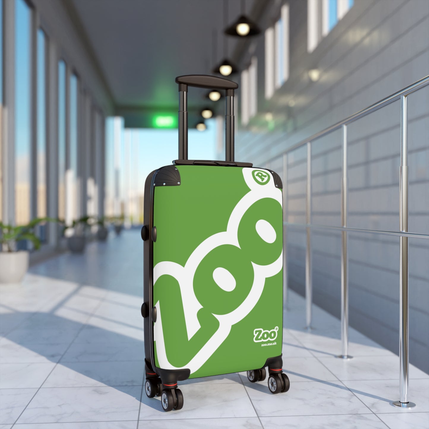 Zoo® White on Green - Black Suitcase