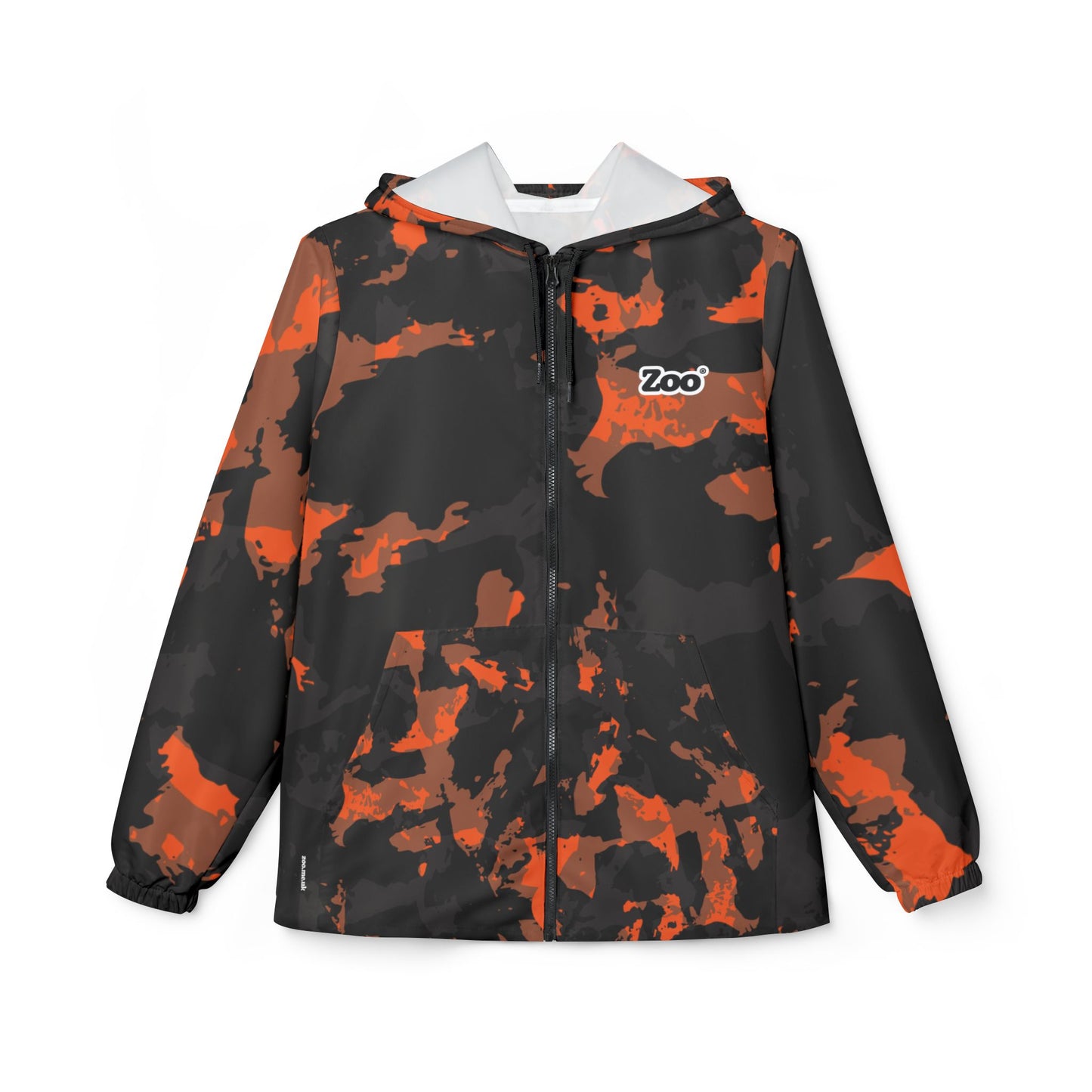 Zoo® Black & Orange - Unisex Camo Windbreaker Jacket
