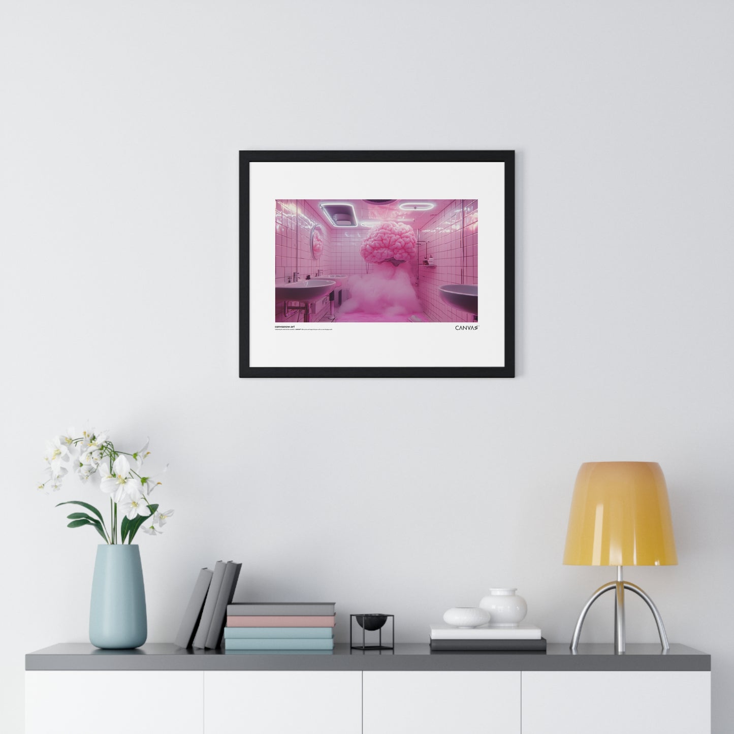CANVAS™ PINK-BRAIN Landscape Framed Poster