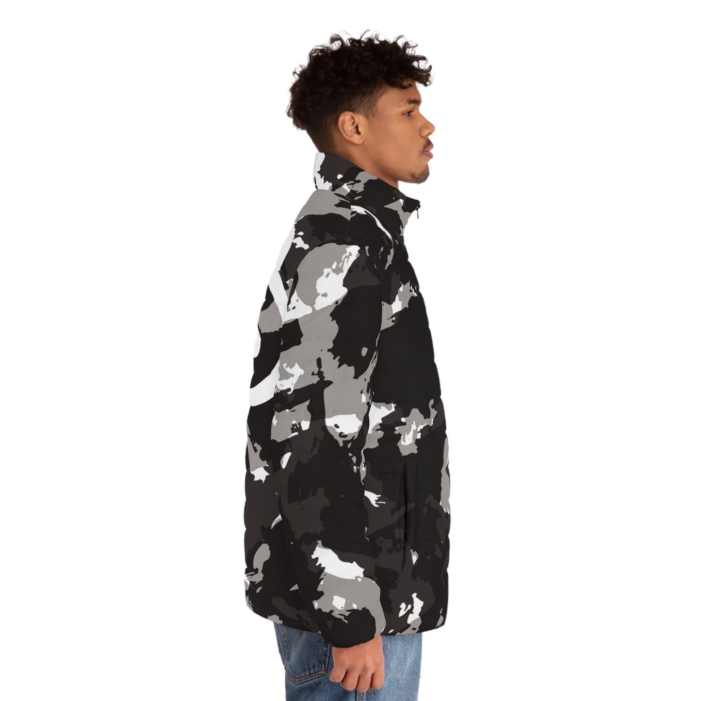 Zoo® Black & White Grey Camo - Unisex Puffer Jacket