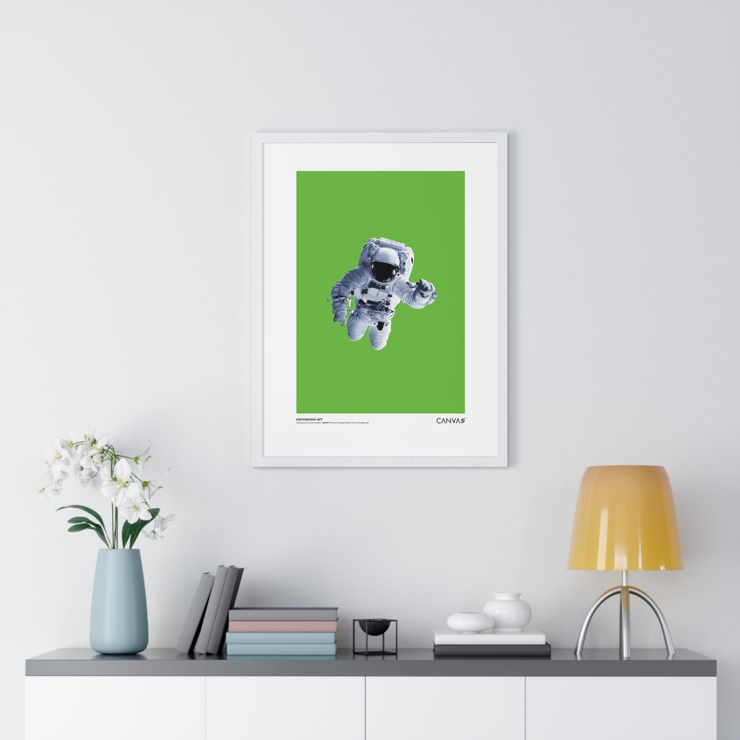CANVAS™ SPACEMAN-GREENSCREEN Portrait Framed Poster