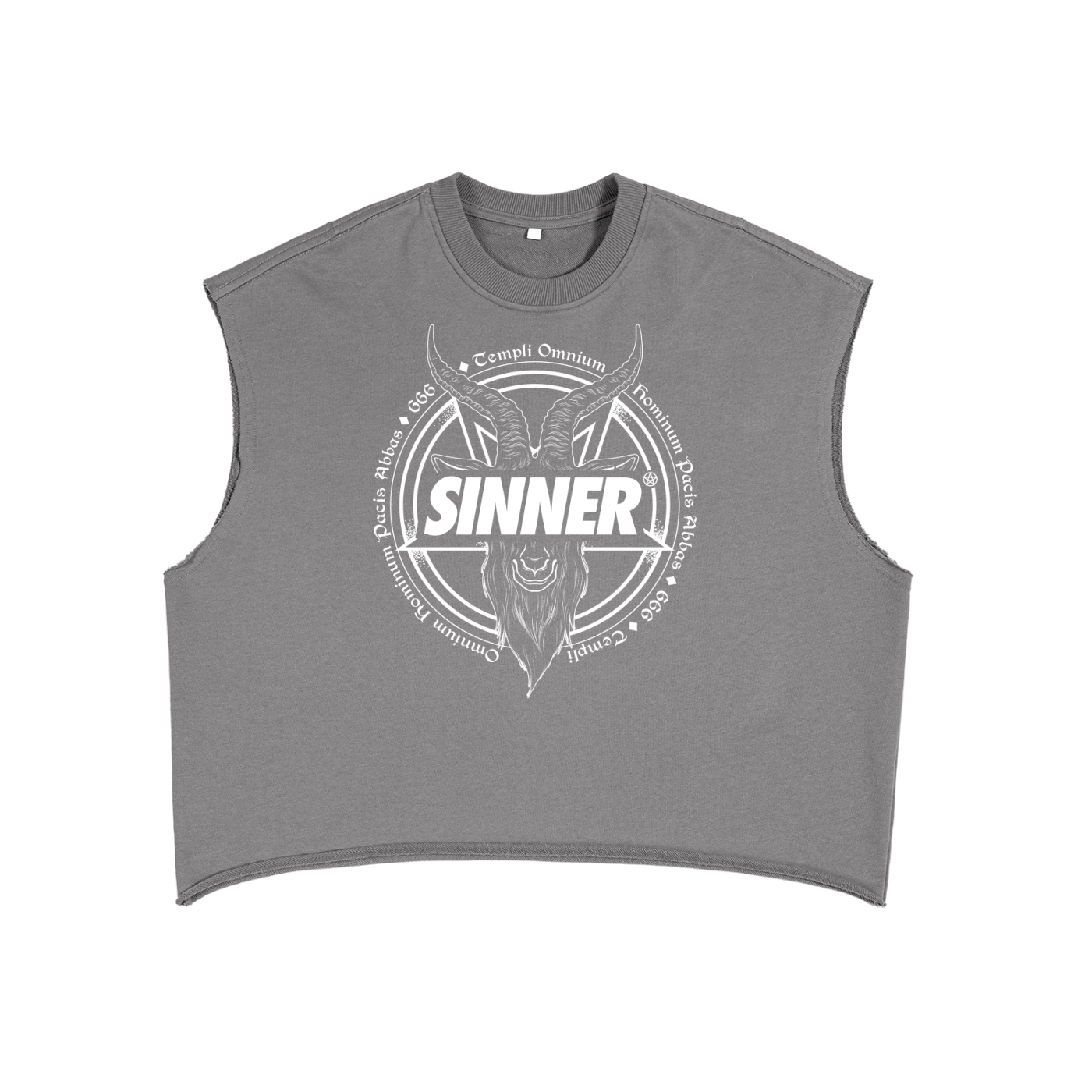 SINNER© White on Black or Grey Unisex French Terry Boxy Tank Top
