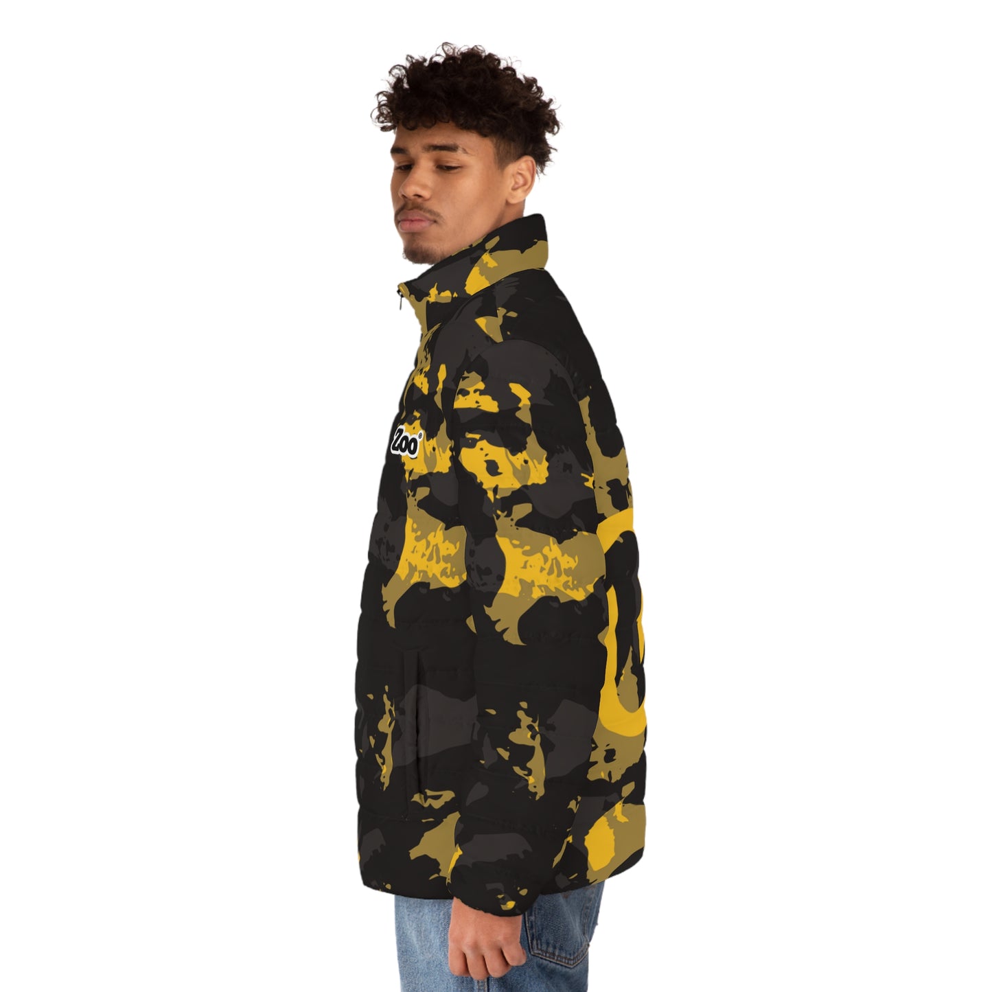 Zoo® Black & Yellow Grey Camo - Unisex Puffer Jacket