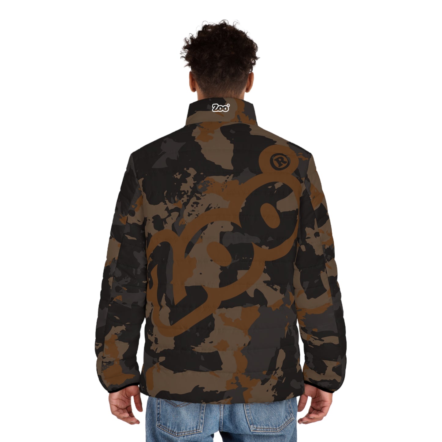 Zoo® Black & Brown Camo - Unisex Puffer Jacket