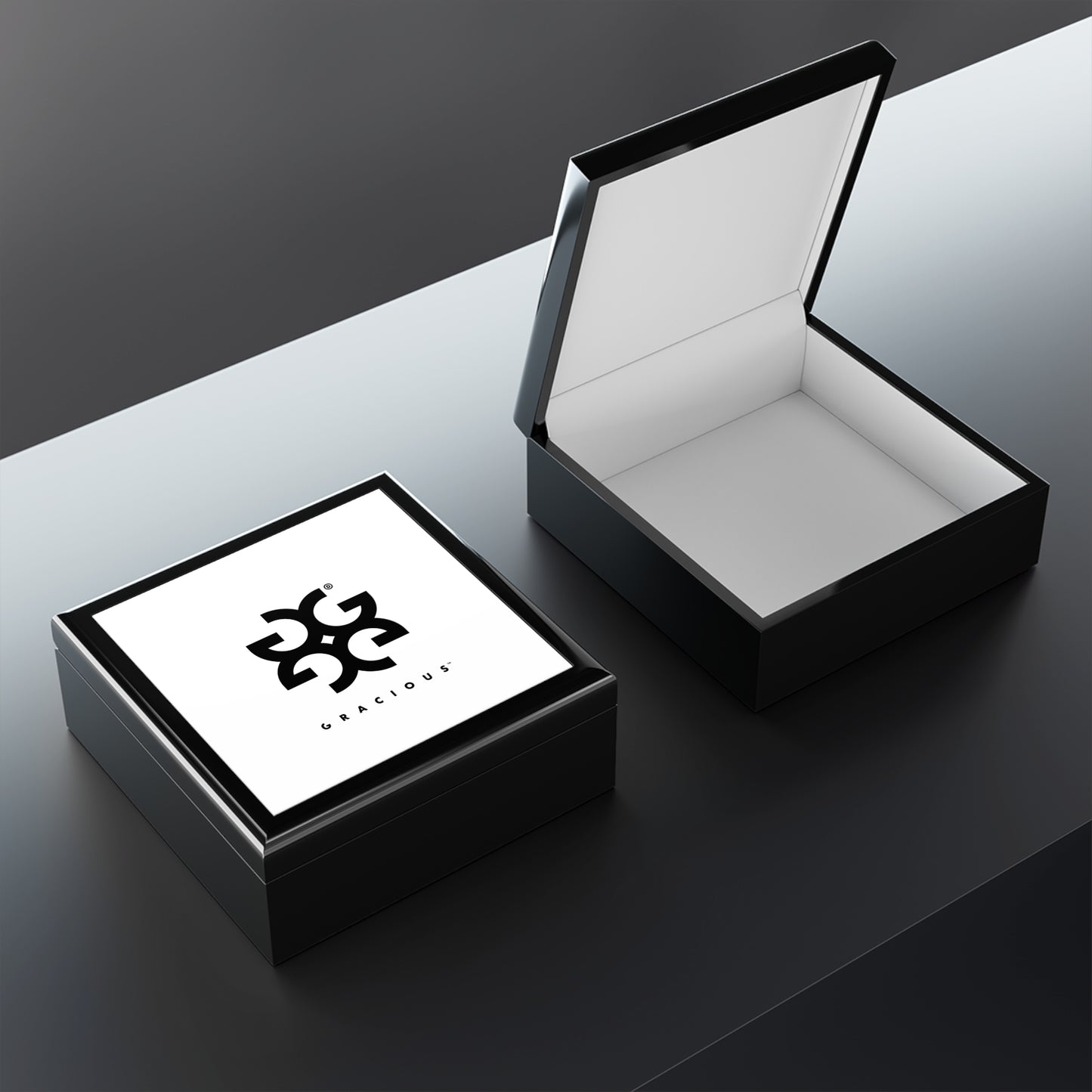 GRACIOUS™ Elegant Black & White Jewelry Box