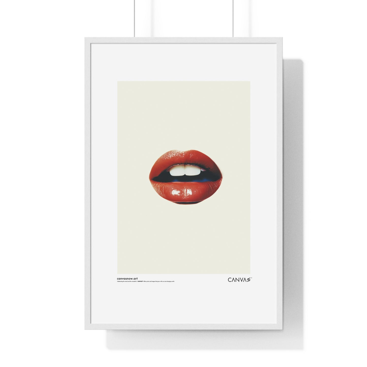 CANVAS™ RED-LIPS-TALK Portrait Framed Poster