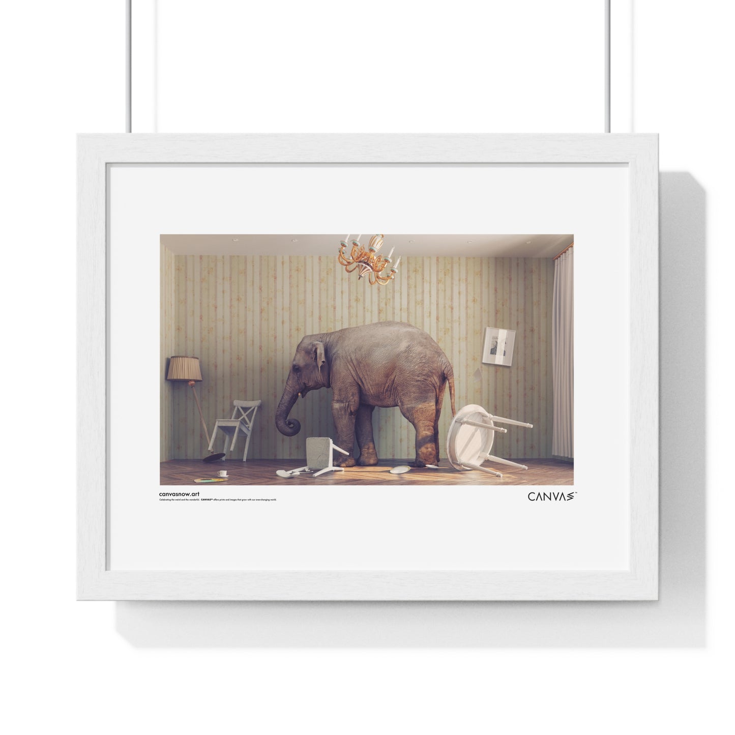 CANVAS™ ELEPHANT-ROOM Landscape Framed Poster
