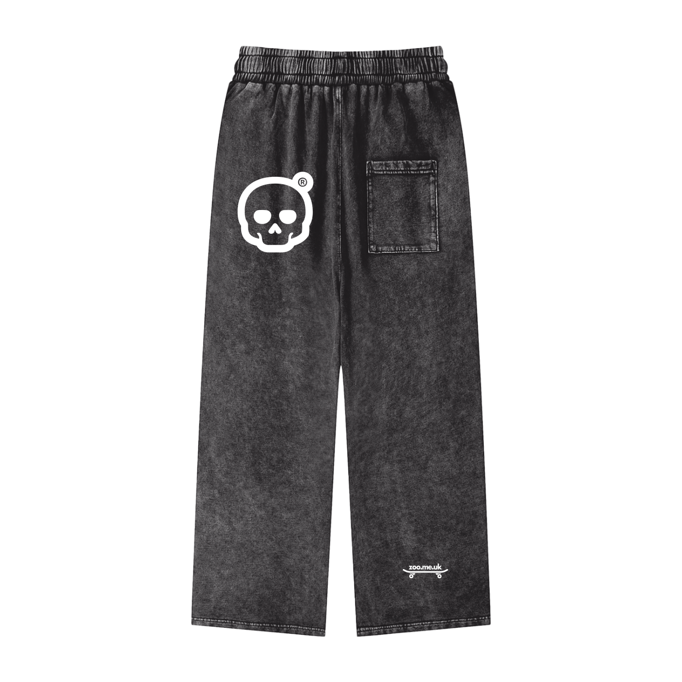 TOXIC® SKULL® Acid Wash Straight Leg Pants - 360 GSM